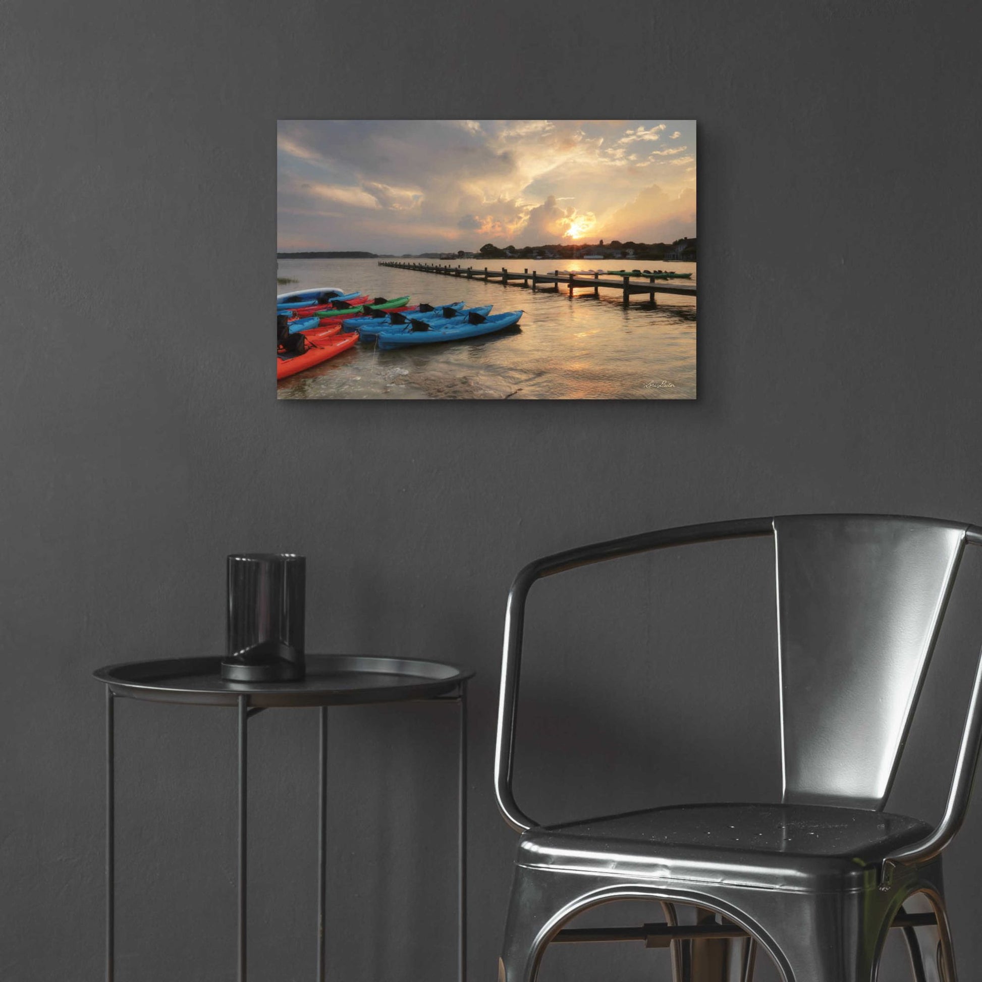 Epic Art 'Bayside Dock' by Lori Deiter Acrylic Glass Wall Art,24x16