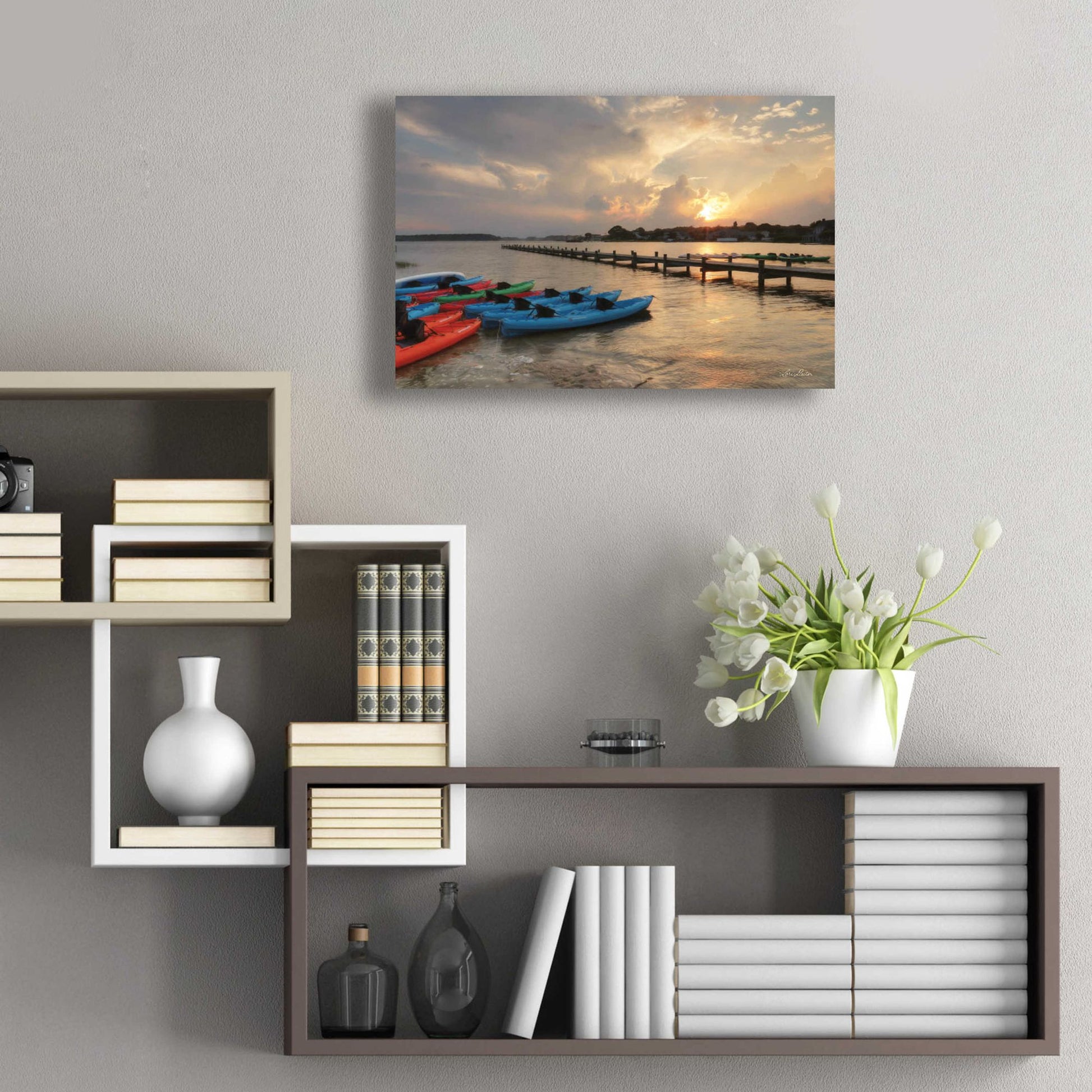 Epic Art 'Bayside Dock' by Lori Deiter Acrylic Glass Wall Art,24x16