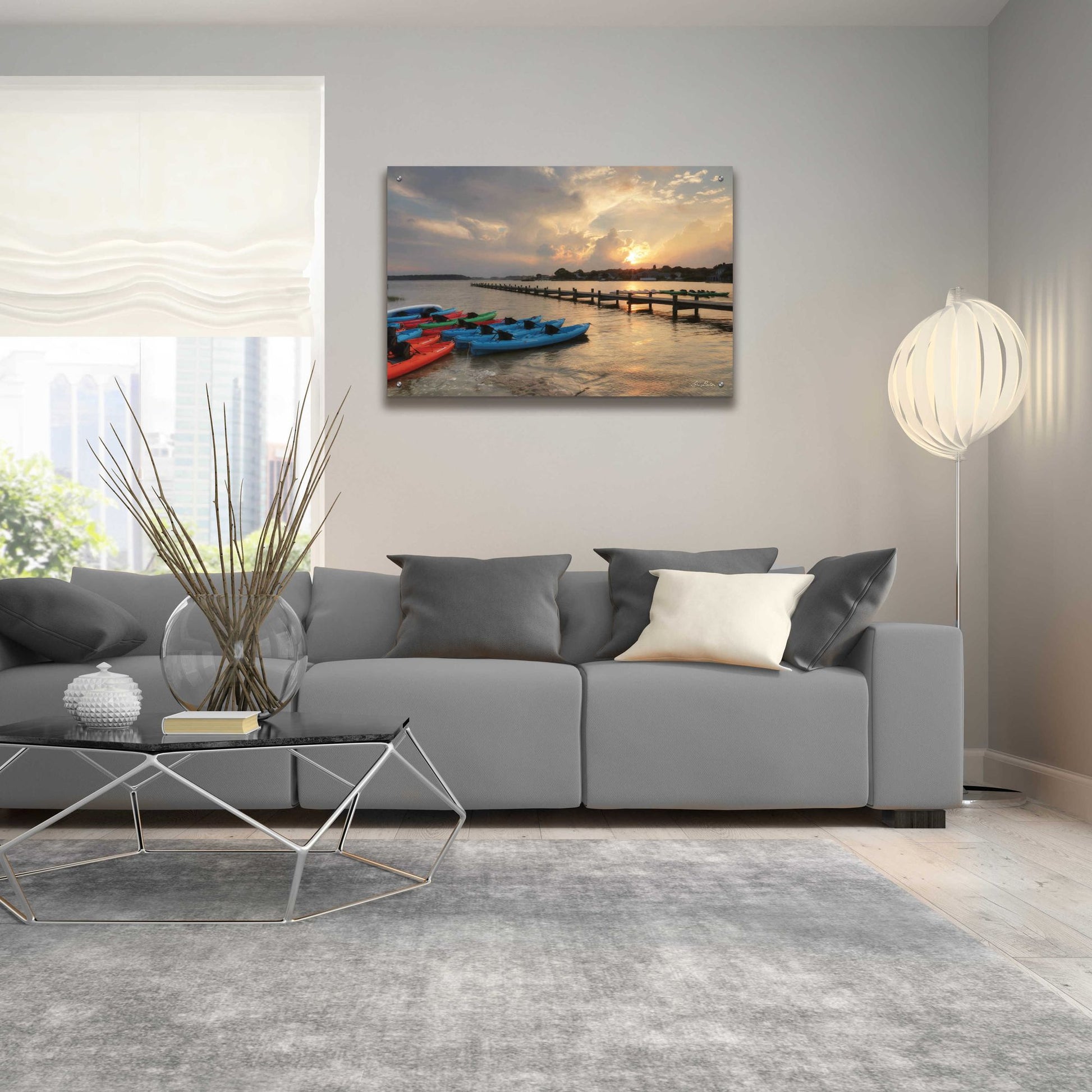 Epic Art 'Bayside Dock' by Lori Deiter Acrylic Glass Wall Art,36x24