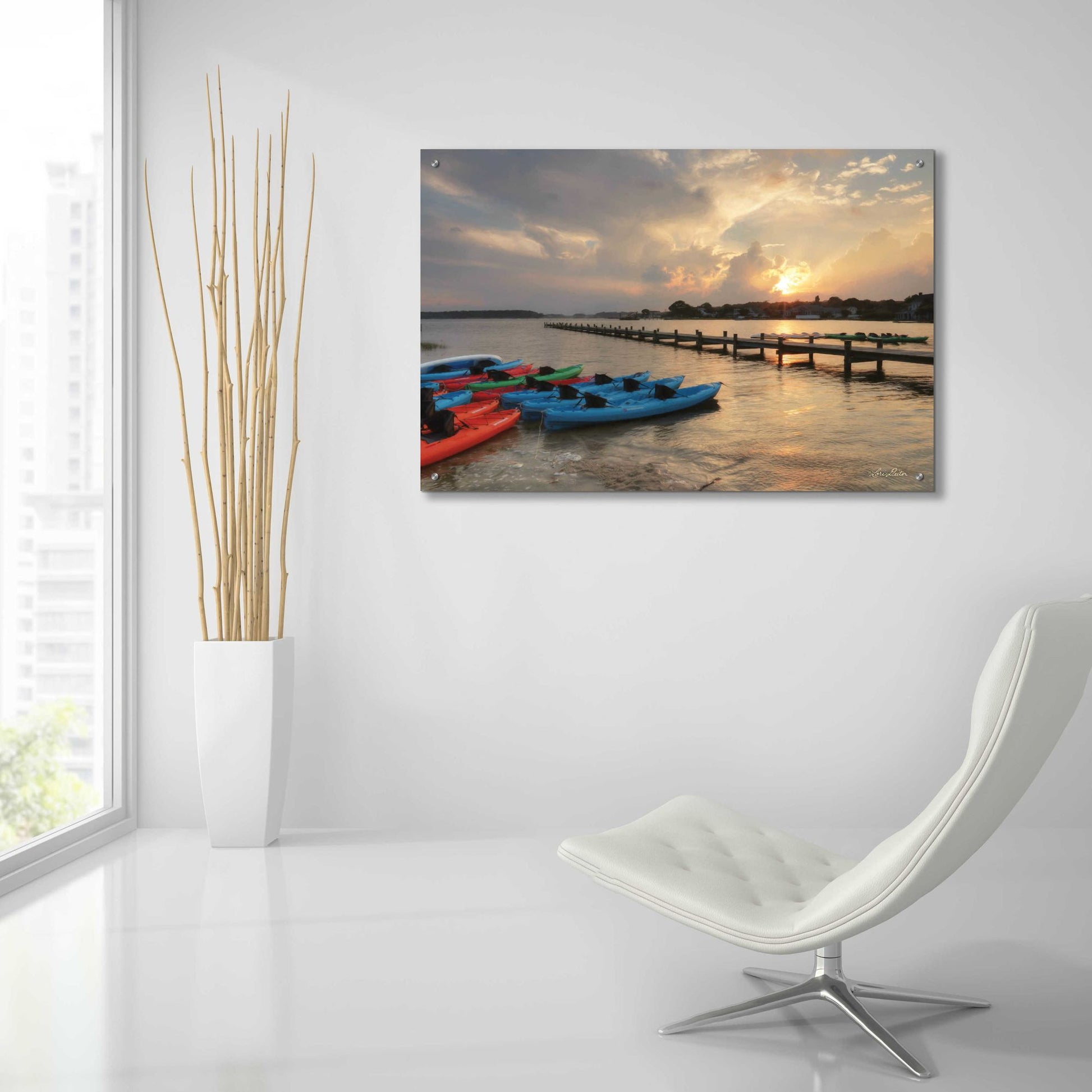 Epic Art 'Bayside Dock' by Lori Deiter Acrylic Glass Wall Art,36x24