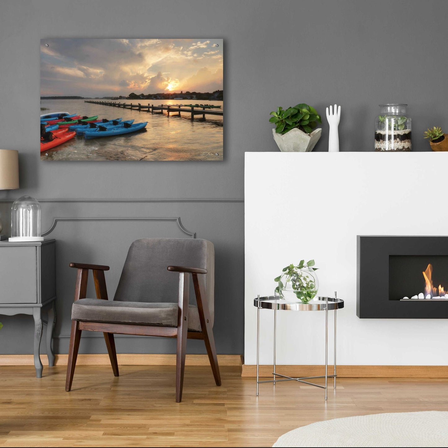 Epic Art 'Bayside Dock' by Lori Deiter Acrylic Glass Wall Art,36x24