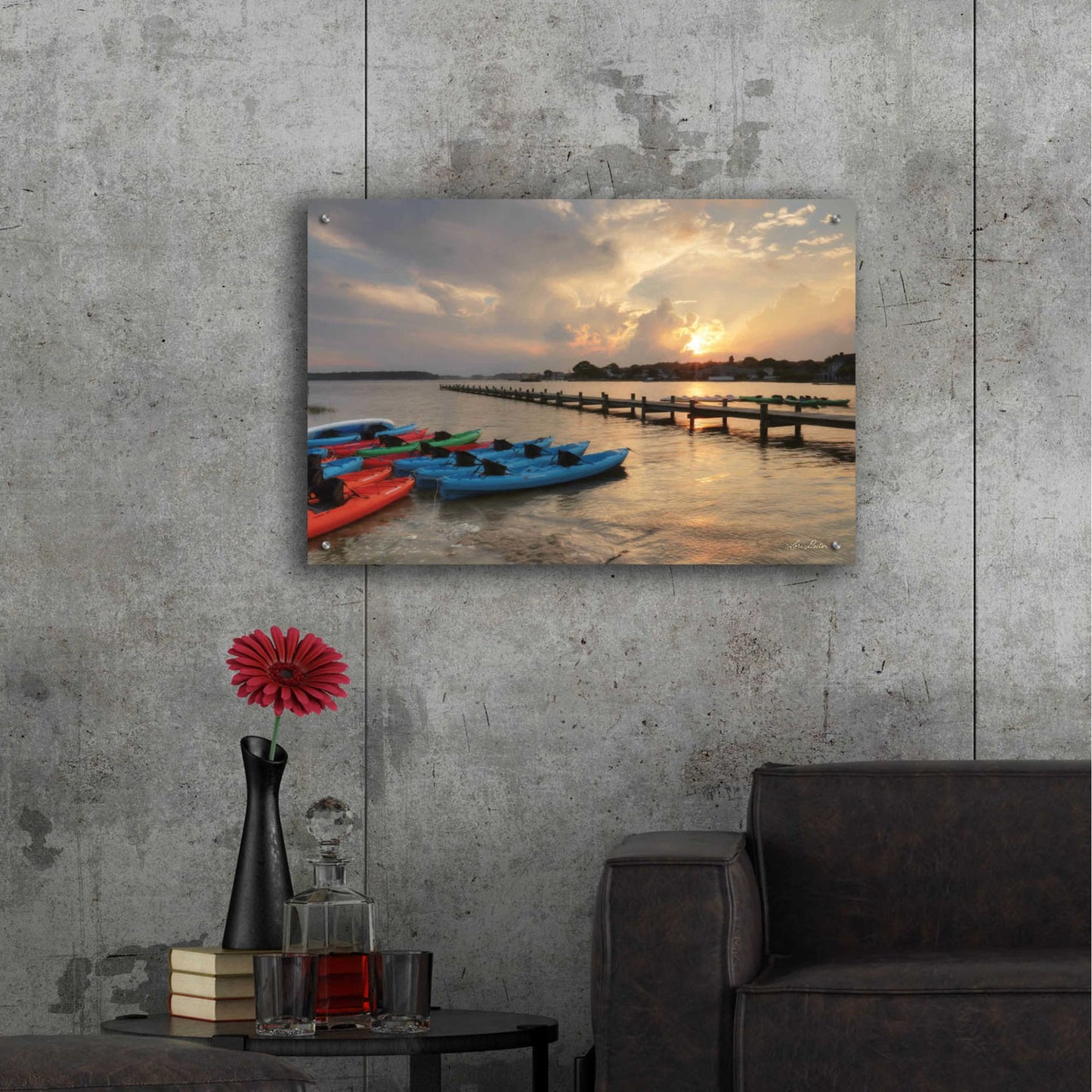 Epic Art 'Bayside Dock' by Lori Deiter Acrylic Glass Wall Art,36x24