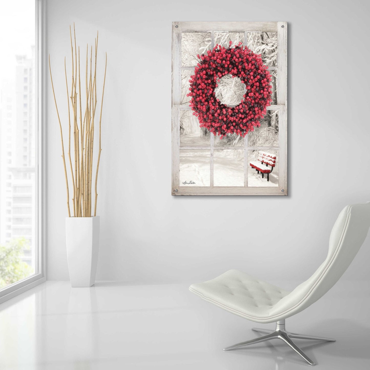 Epic Art 'Beaded Wreath View I' by Lori Deiter Acrylic Glass Wall Art,24x36