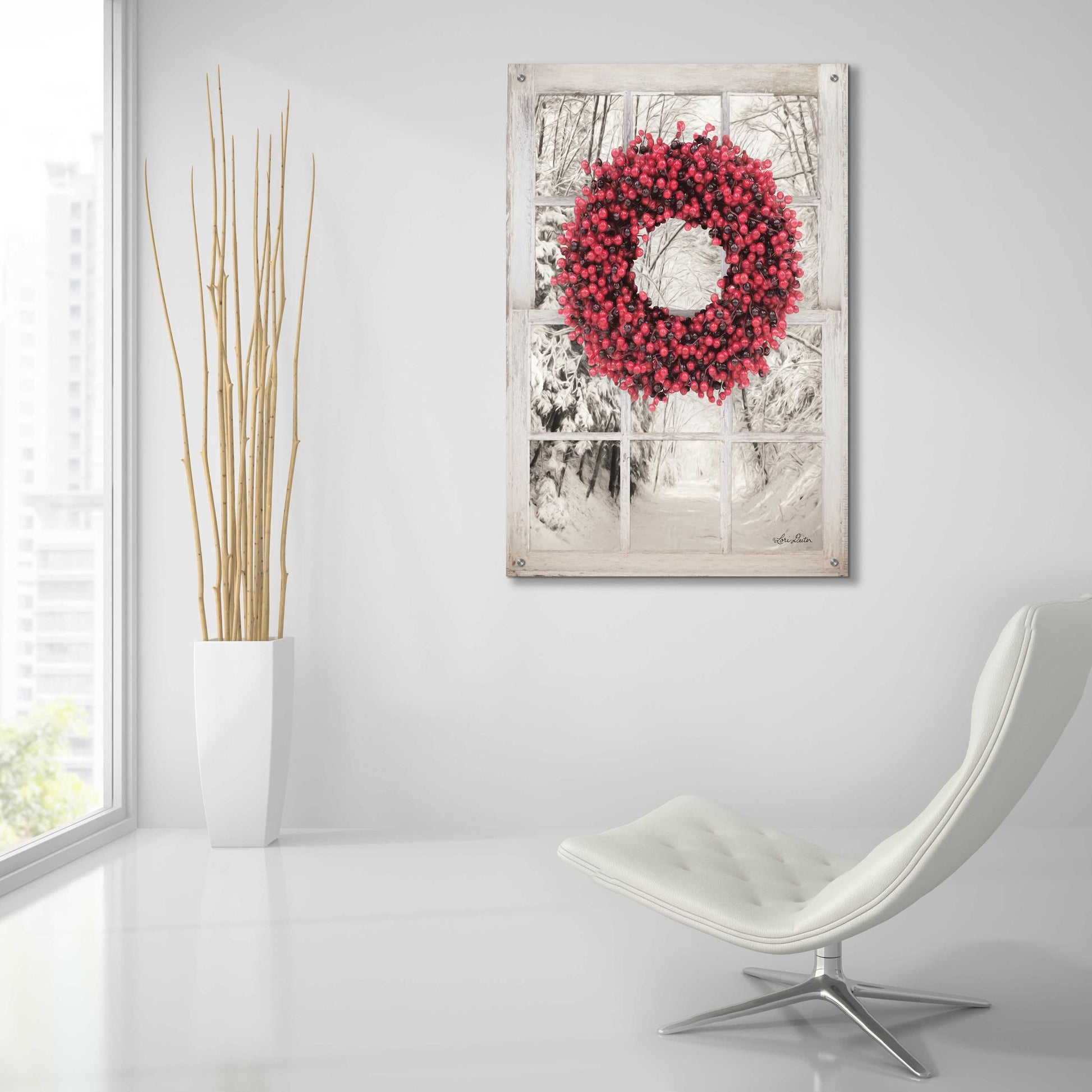 Epic Art 'Beaded Wreath View II' by Lori Deiter Acrylic Glass Wall Art,24x36