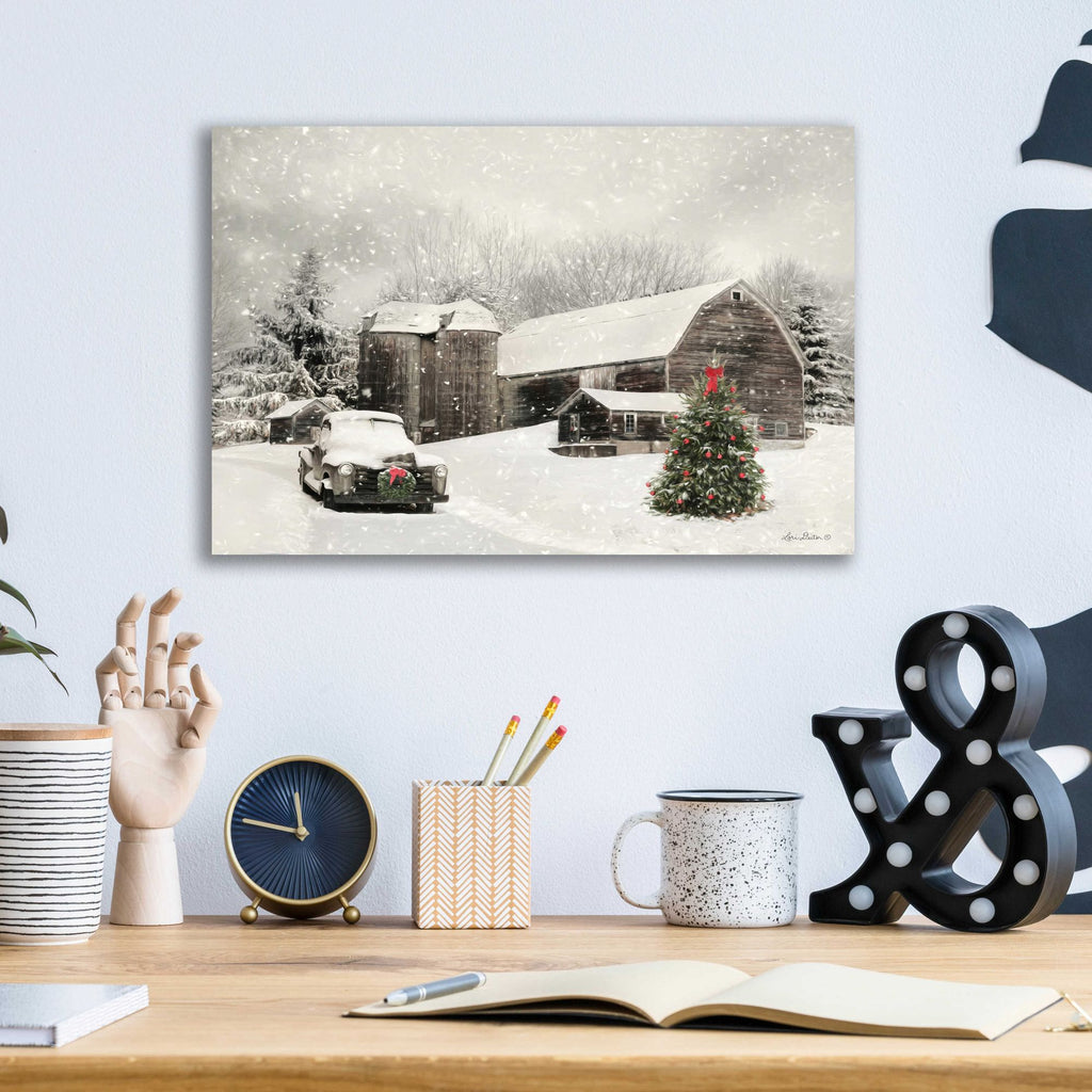 Epic Art 'Farmhouse Christmas' by Lori Deiter Acrylic Glass Wall Art,16x12