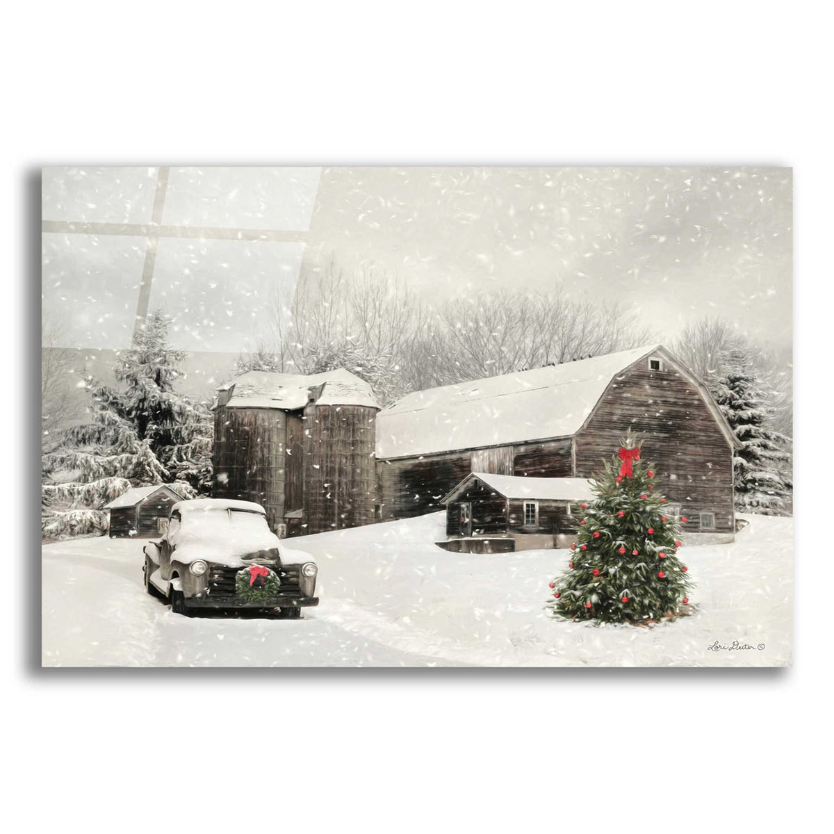 Epic Art 'Farmhouse Christmas' by Lori Deiter Acrylic Glass Wall Art
