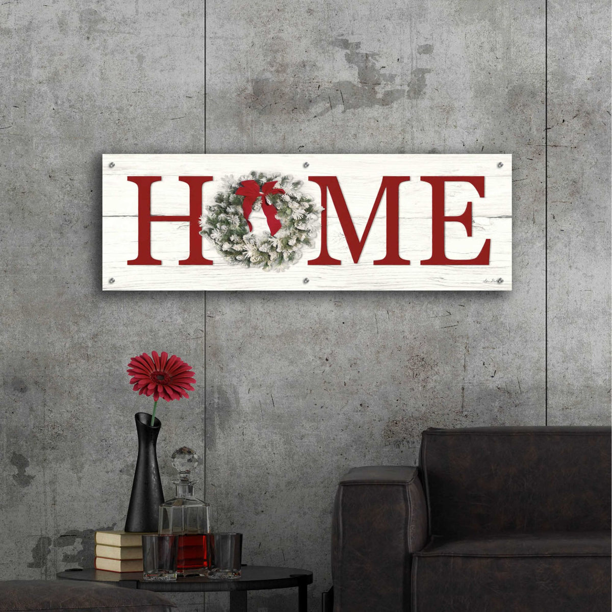 Epic Art 'Christmas Home' by Lori Deiter Acrylic Glass Wall Art,48x16