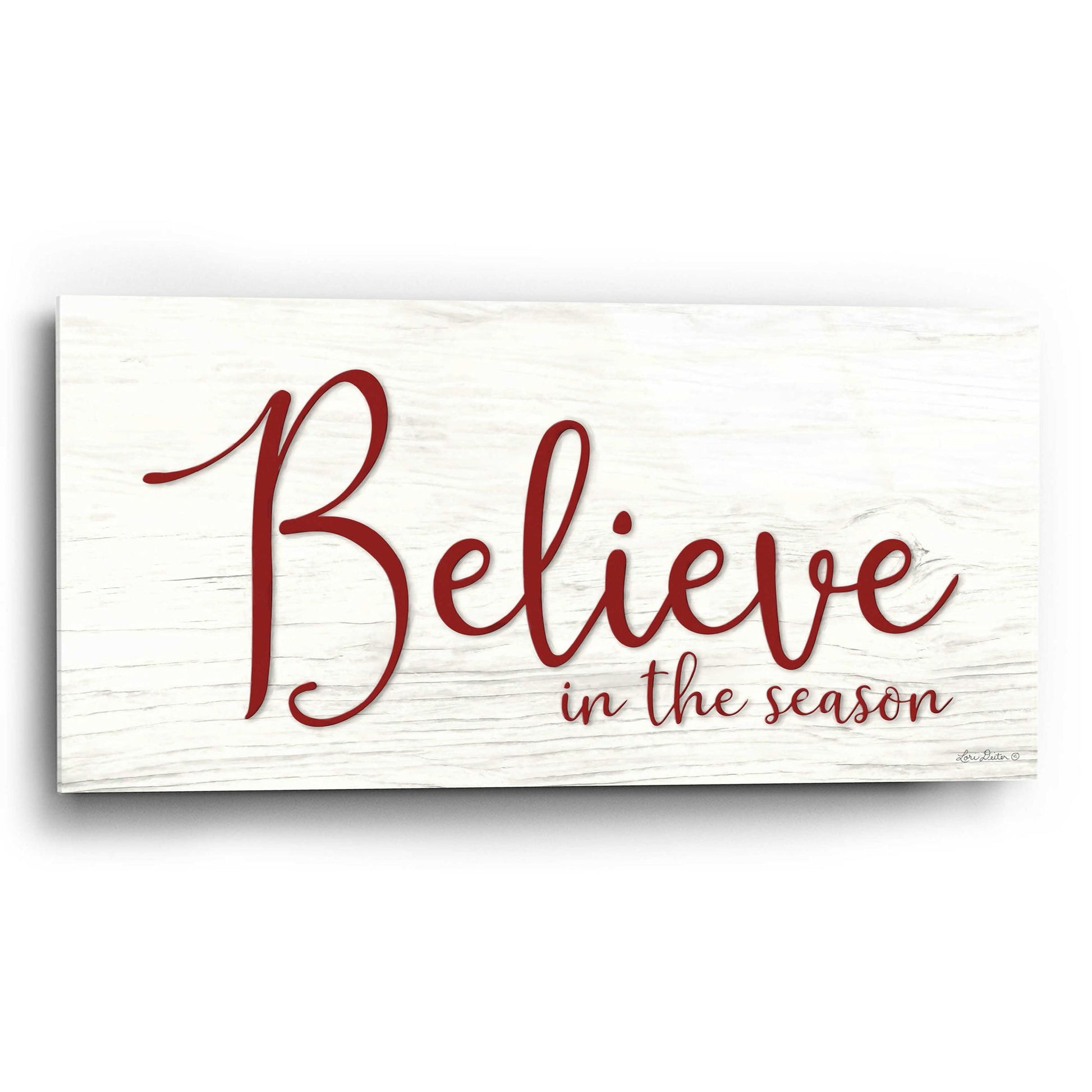 Epic Art 'Believe in the Season' by Lori Deiter Acrylic Glass Wall Art,24x12