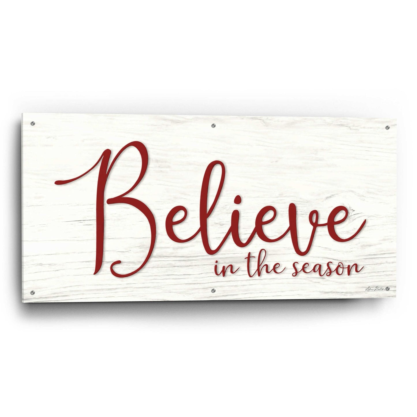 Epic Art 'Believe in the Season' by Lori Deiter Acrylic Glass Wall Art,48x24