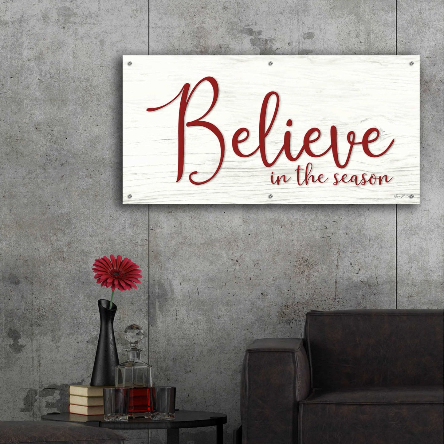 Epic Art 'Believe in the Season' by Lori Deiter Acrylic Glass Wall Art,48x24