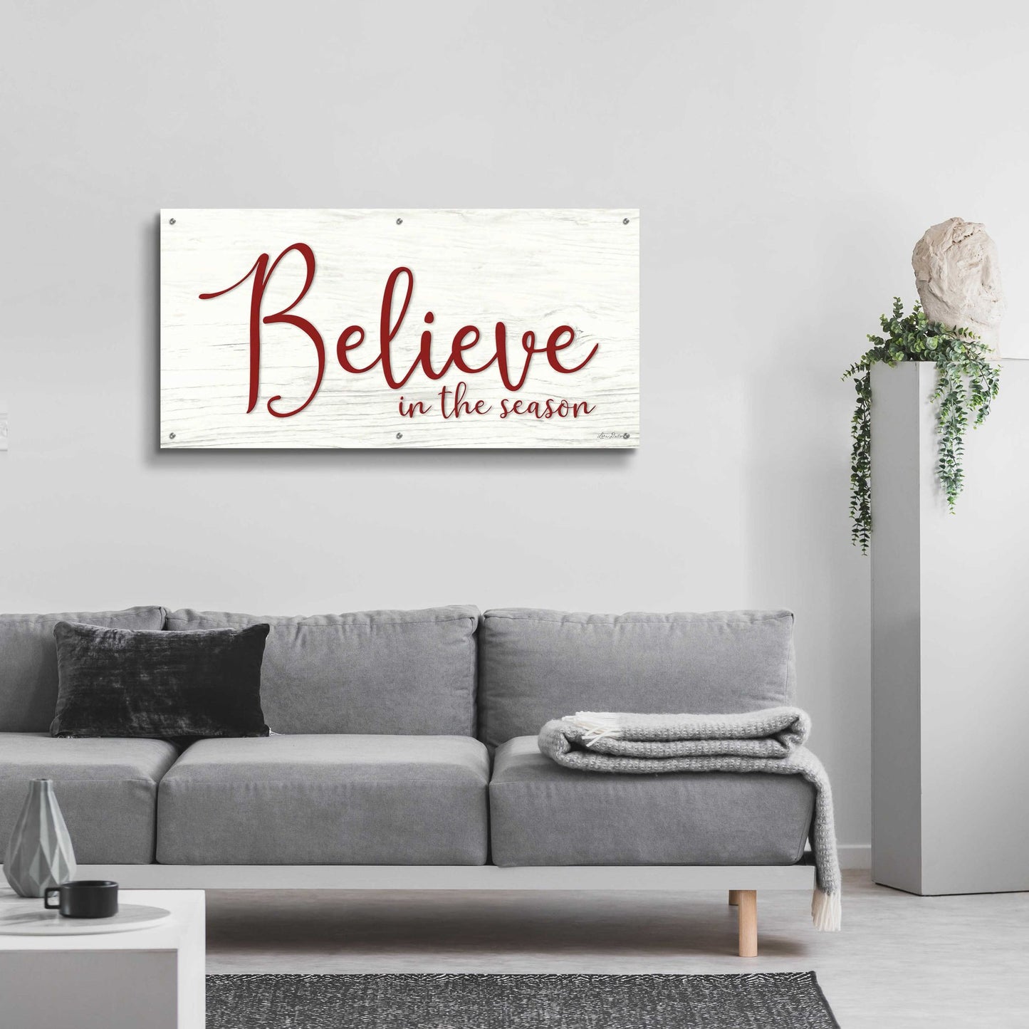 Epic Art 'Believe in the Season' by Lori Deiter Acrylic Glass Wall Art,48x24