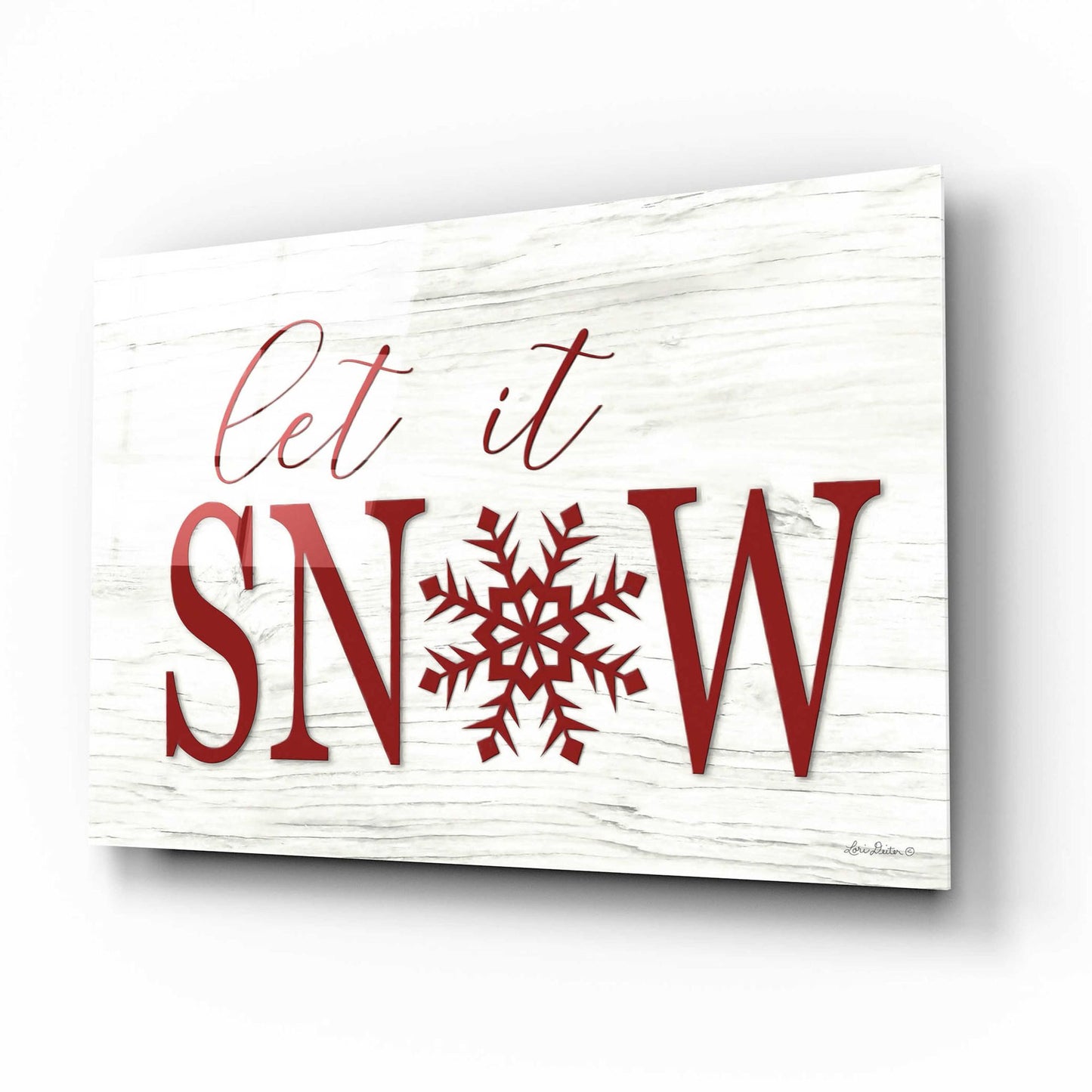 Epic Art 'Let It Snow 2' by Lori Deiter Acrylic Glass Wall Art,16x12