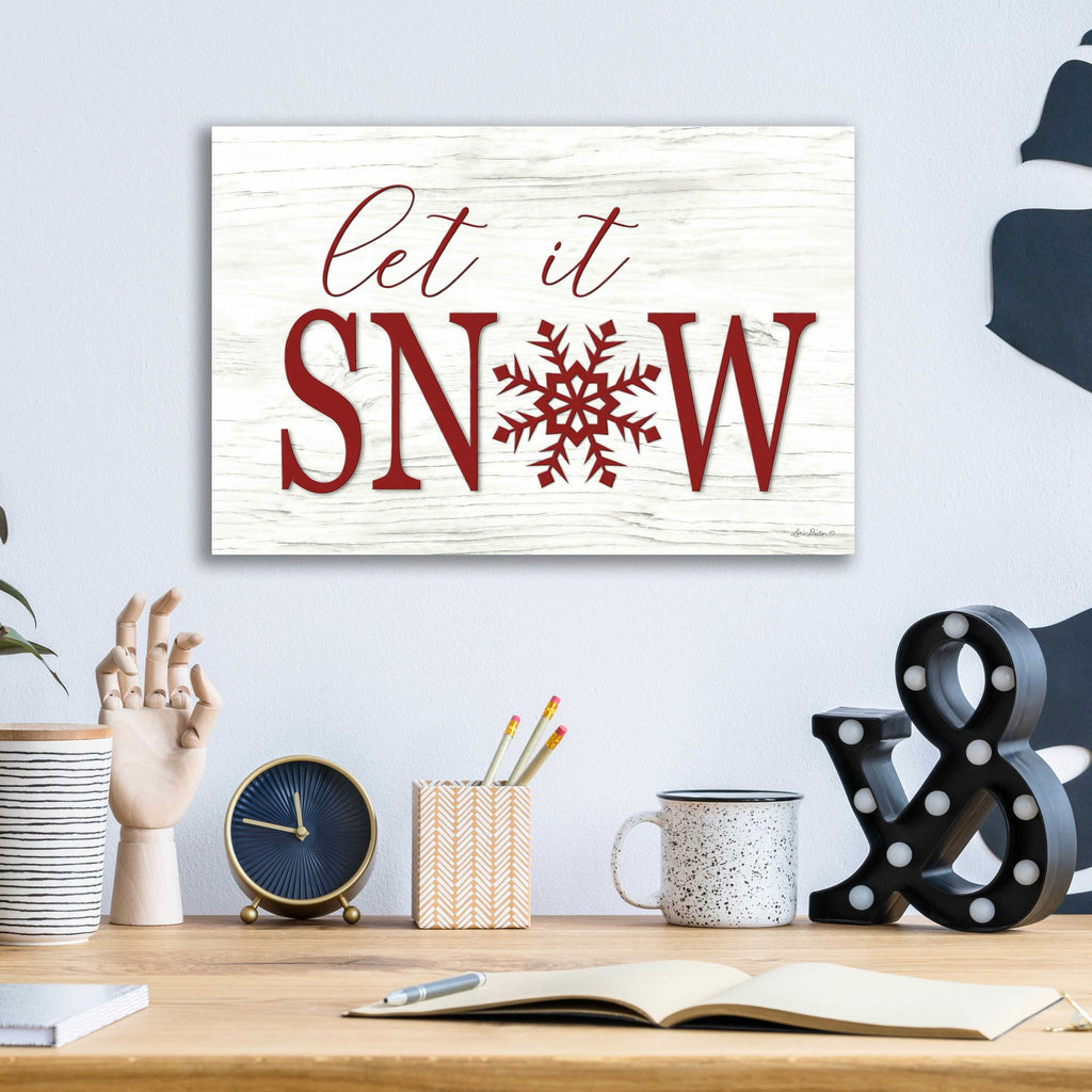 Epic Art 'Let It Snow 2' by Lori Deiter Acrylic Glass Wall Art,16x12