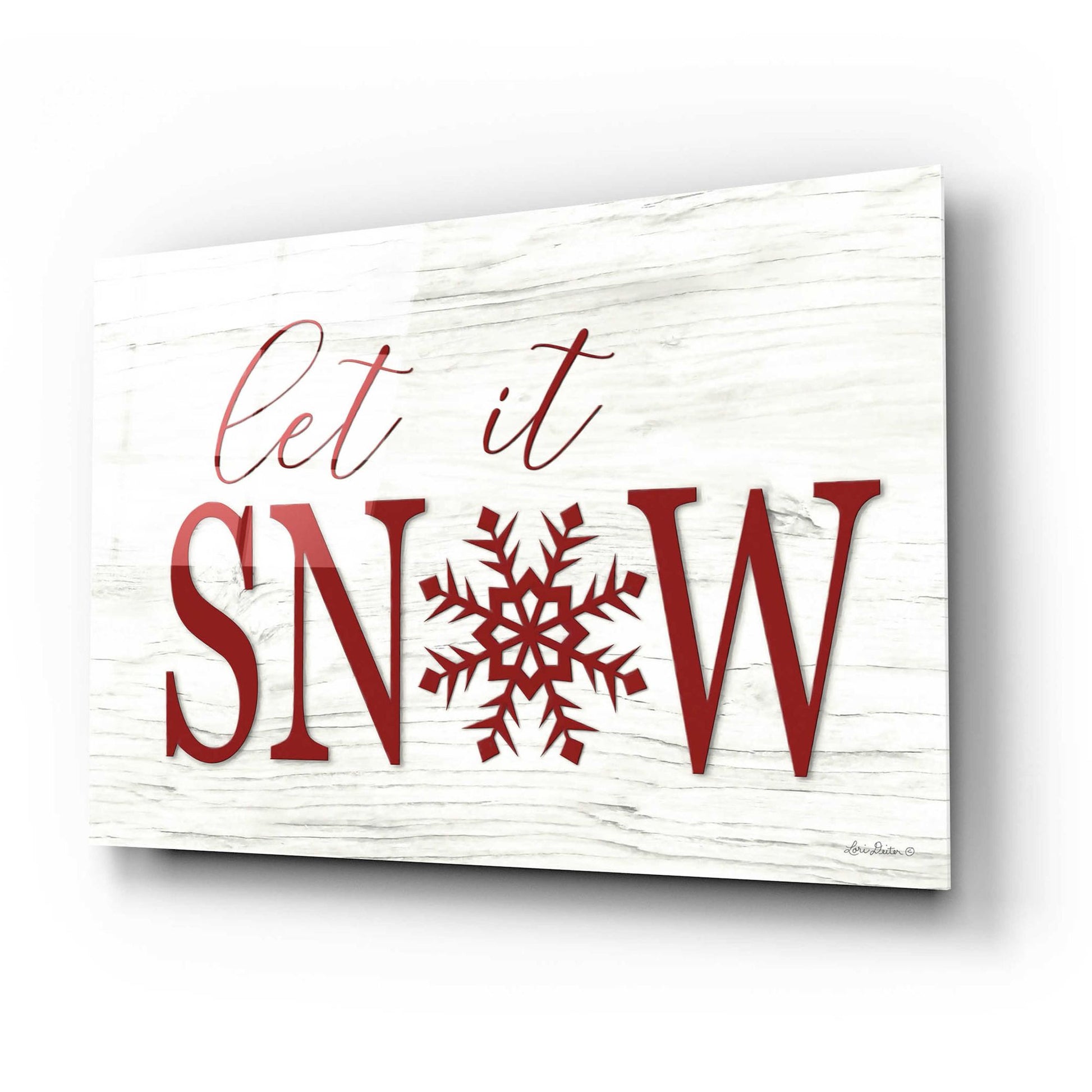 Epic Art 'Let It Snow 2' by Lori Deiter Acrylic Glass Wall Art,24x16
