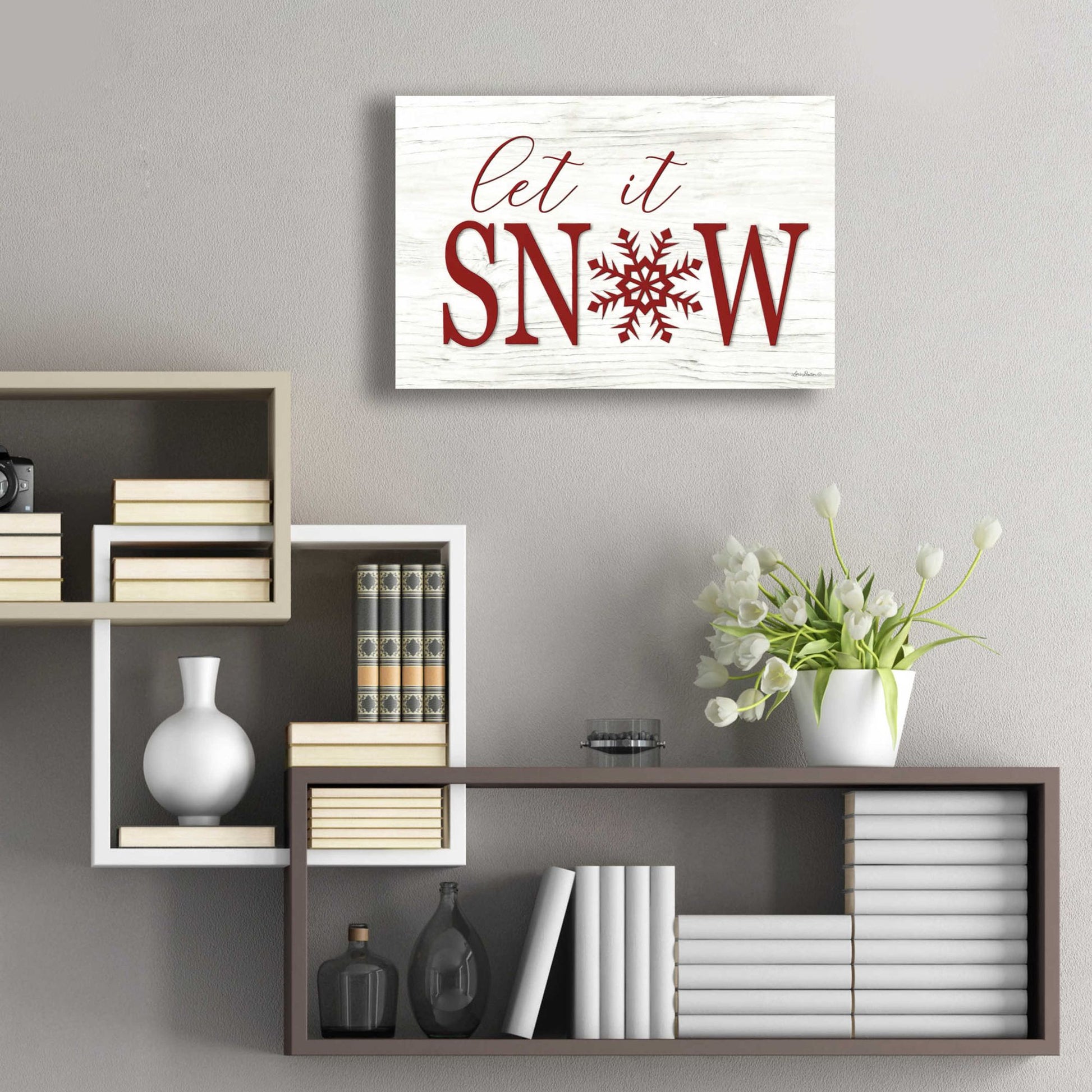 Epic Art 'Let It Snow 2' by Lori Deiter Acrylic Glass Wall Art,24x16
