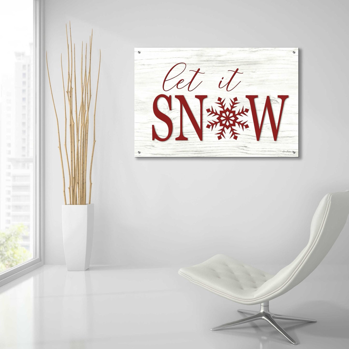 Epic Art 'Let It Snow 2' by Lori Deiter Acrylic Glass Wall Art,36x24