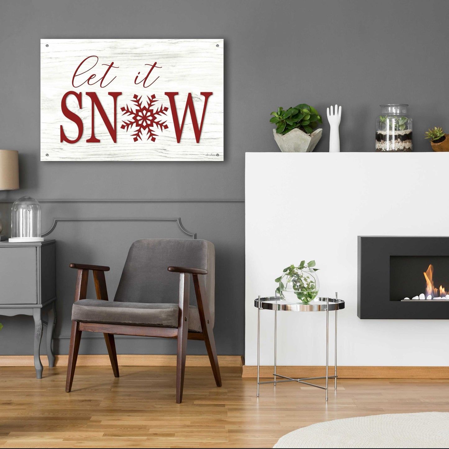 Epic Art 'Let It Snow 2' by Lori Deiter Acrylic Glass Wall Art,36x24