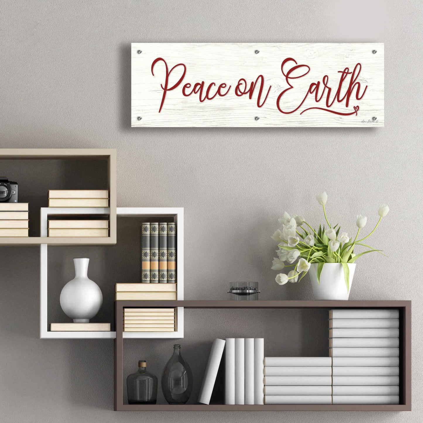 Epic Art 'Peace on Earth' by Lori Deiter Acrylic Glass Wall Art,36x12