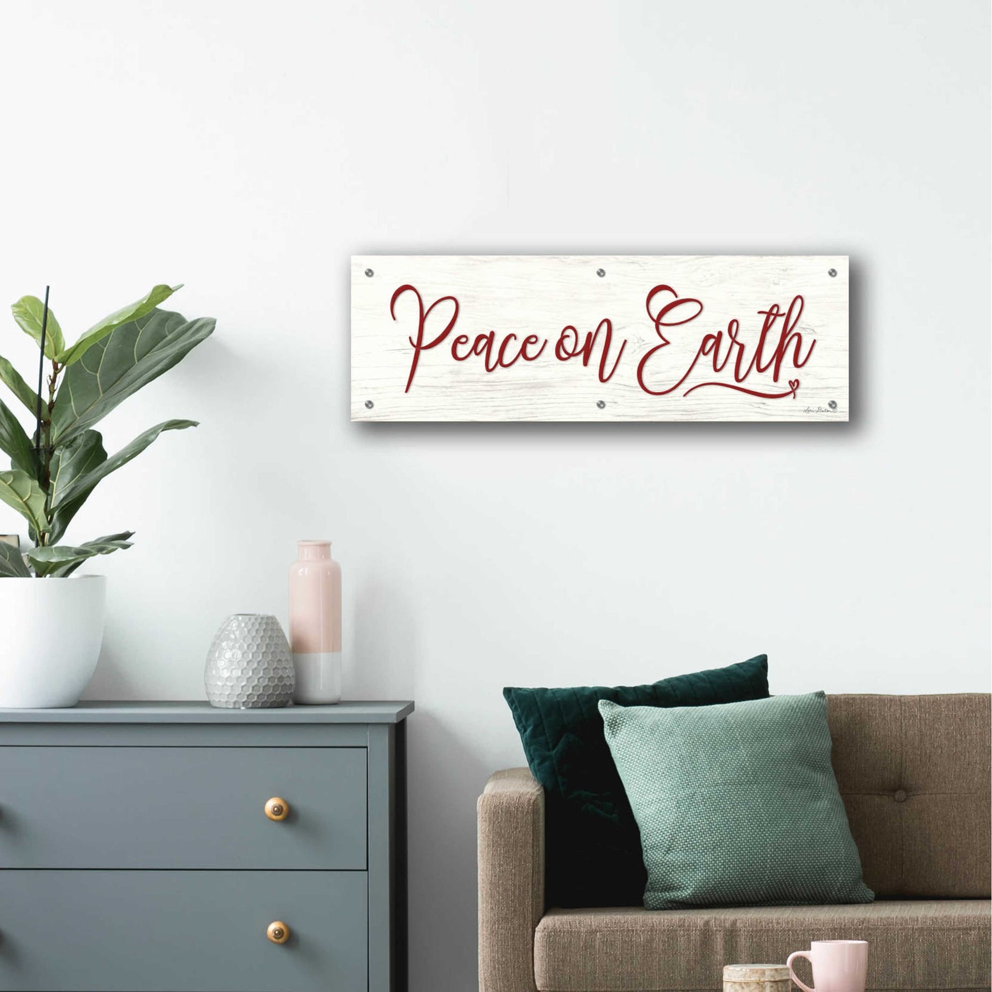 Epic Art 'Peace on Earth' by Lori Deiter Acrylic Glass Wall Art,36x12