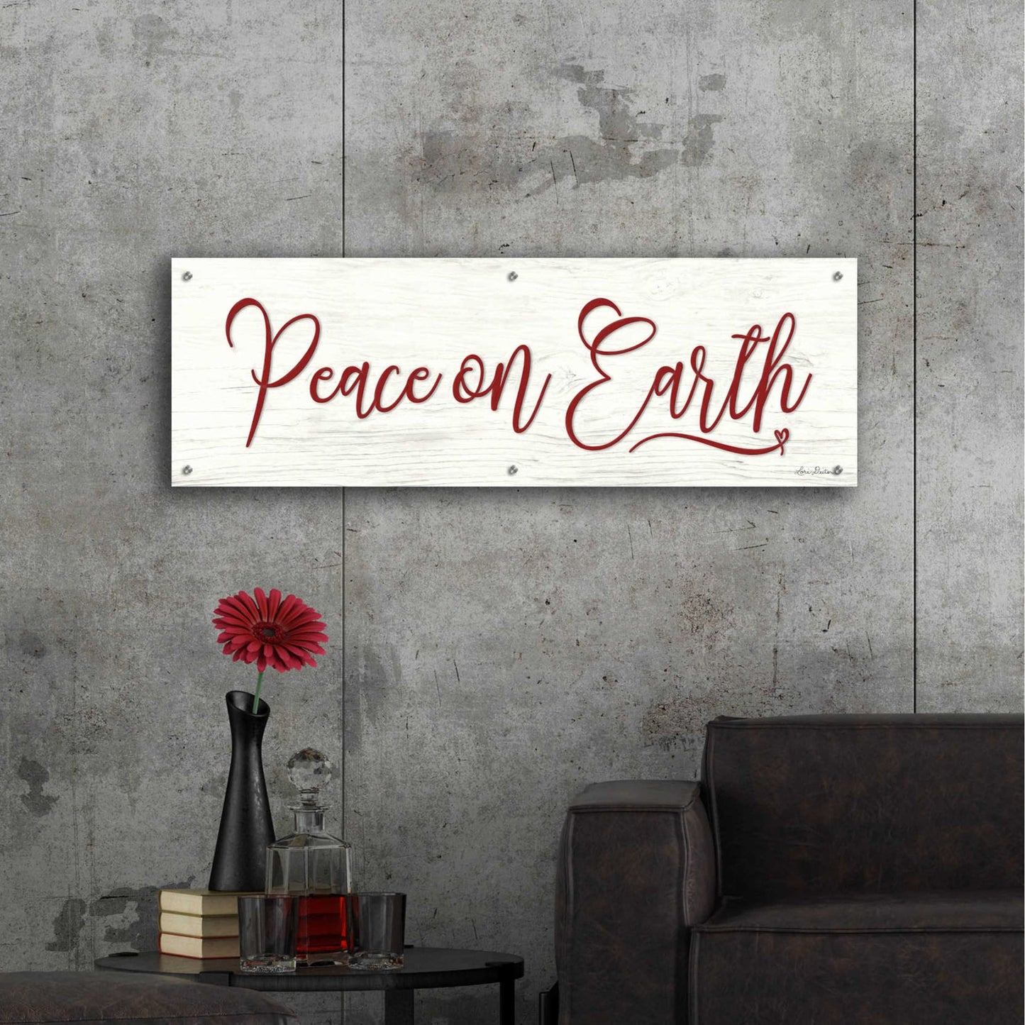 Epic Art 'Peace on Earth' by Lori Deiter Acrylic Glass Wall Art,48x16