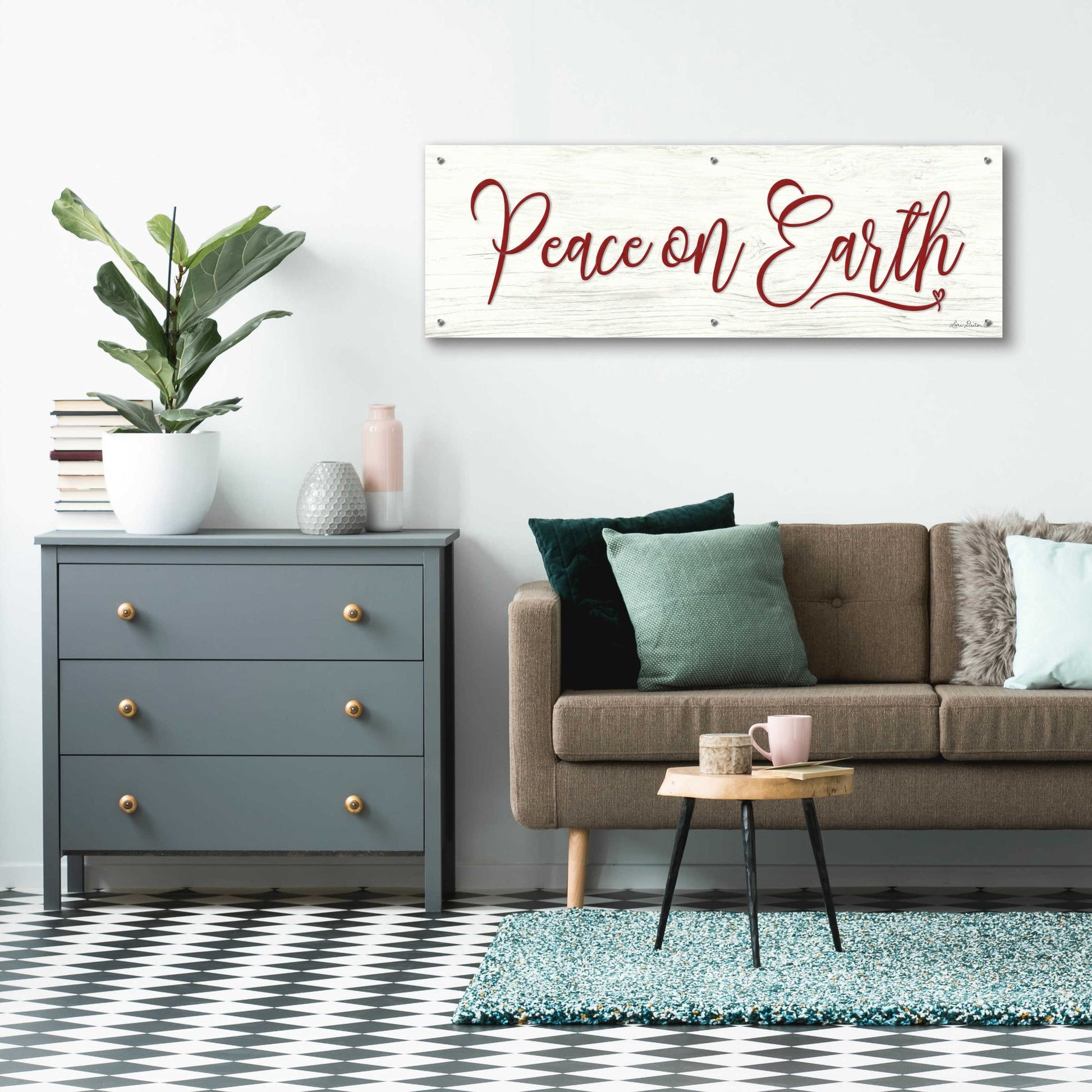 Epic Art 'Peace on Earth' by Lori Deiter Acrylic Glass Wall Art,48x16