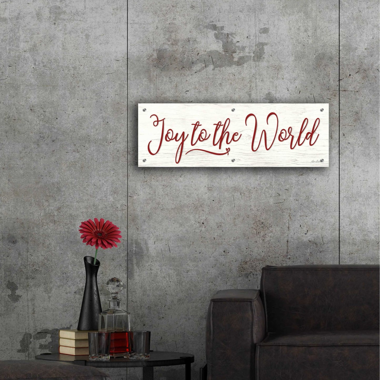 Epic Art 'Joy to the World' by Lori Deiter Acrylic Glass Wall Art,36x12