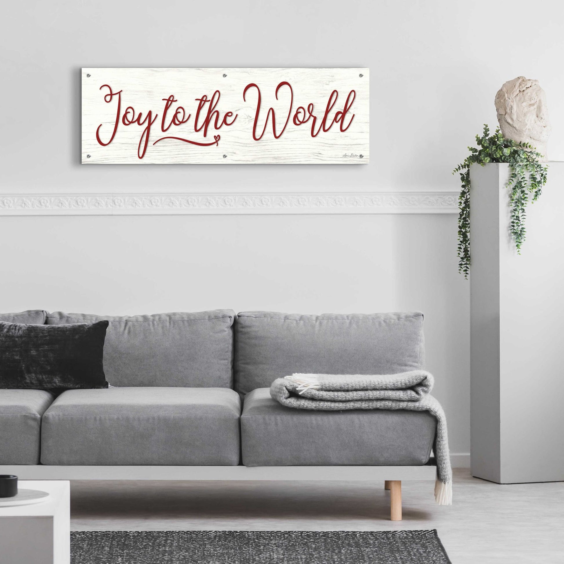 Epic Art 'Joy to the World' by Lori Deiter Acrylic Glass Wall Art,48x16