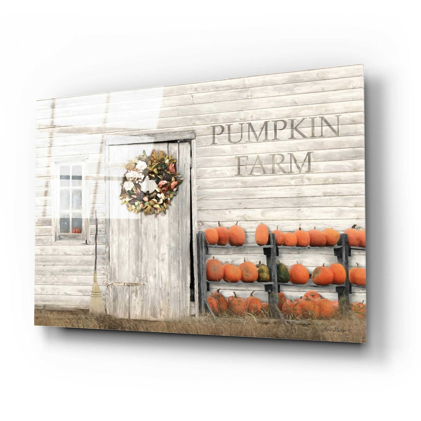 Epic Art 'Pumpkin Farm' by Lori Deiter Acrylic Glass Wall Art,24x16