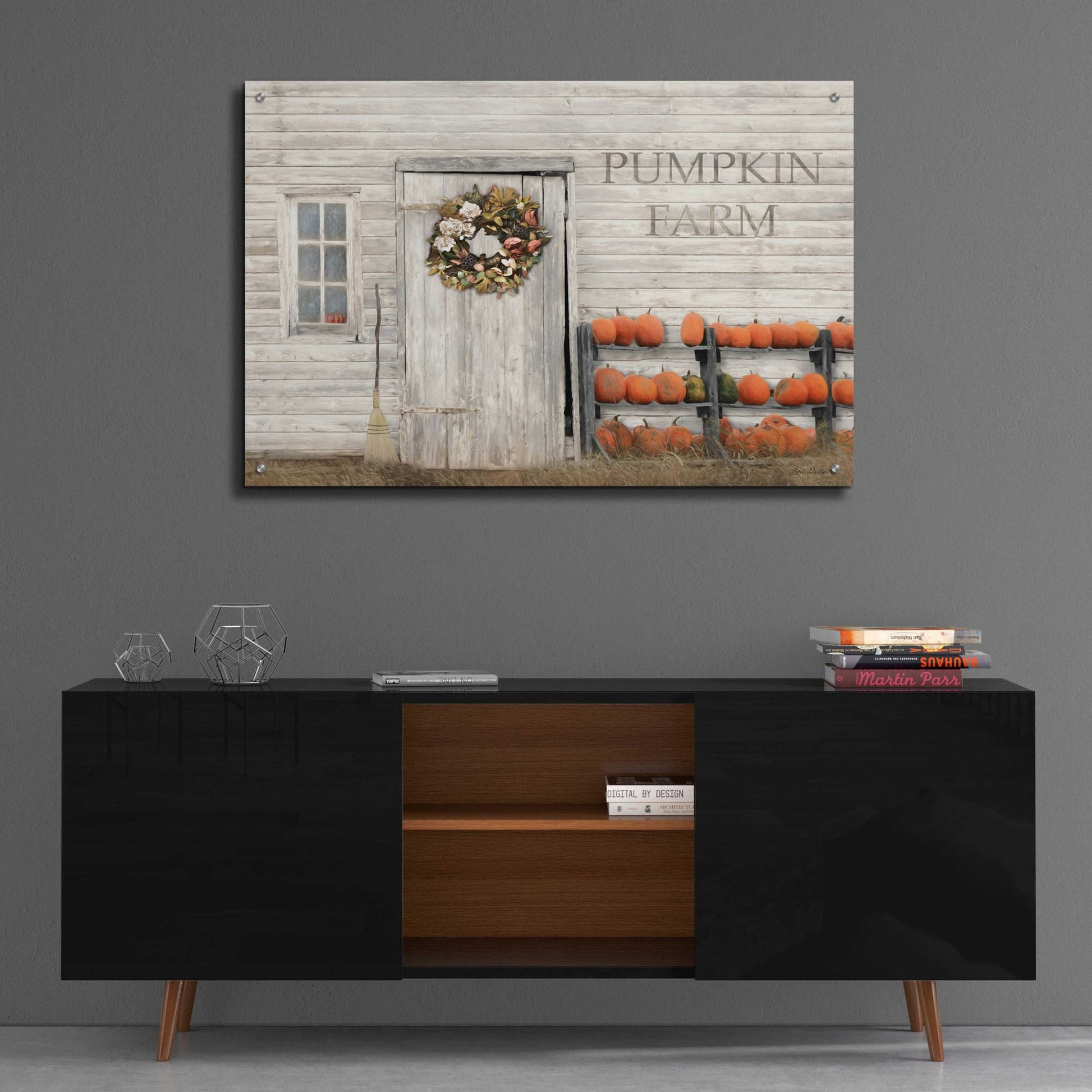 Epic Art 'Pumpkin Farm' by Lori Deiter Acrylic Glass Wall Art,36x24