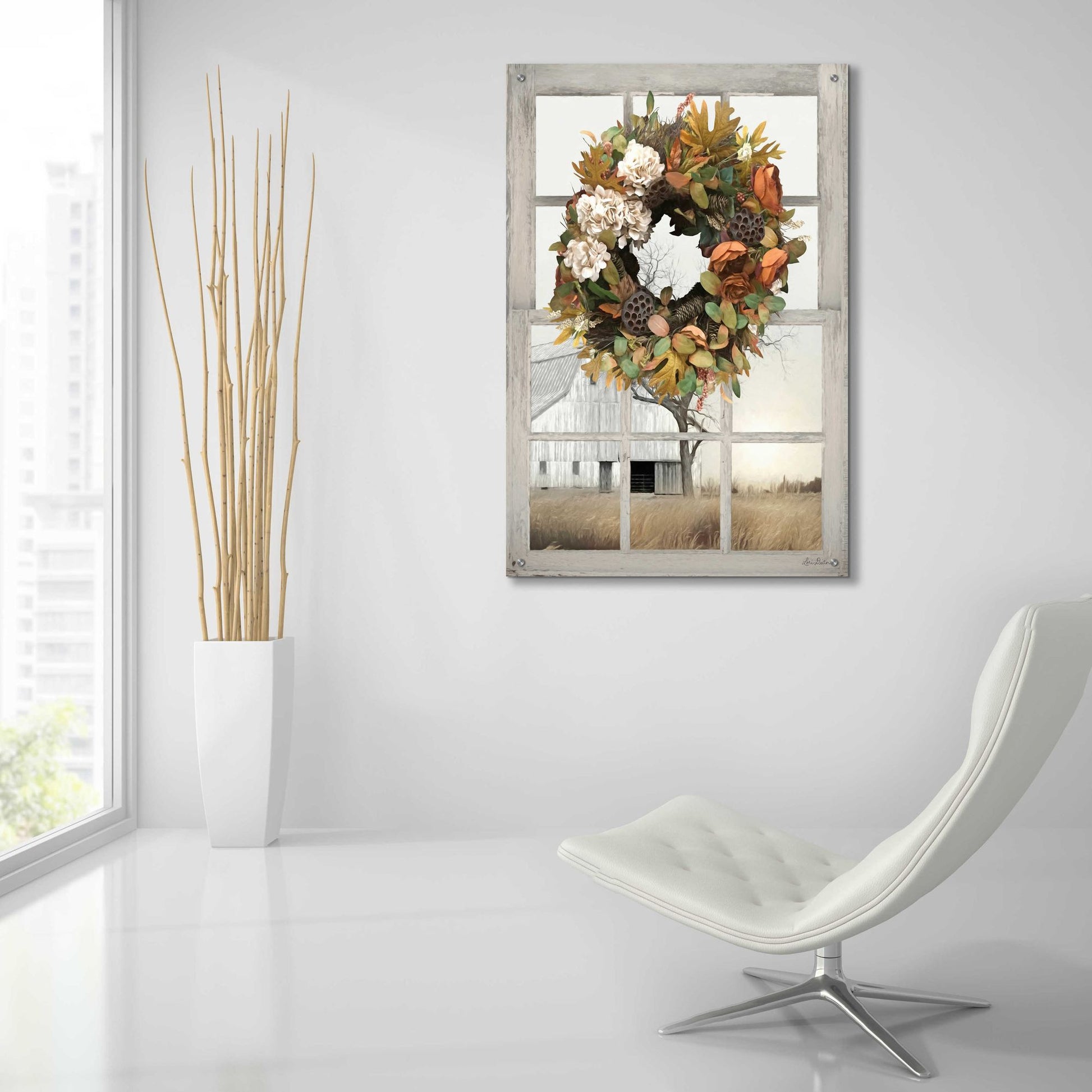 Epic Art 'Fall Window View I' by Lori Deiter Acrylic Glass Wall Art,24x36