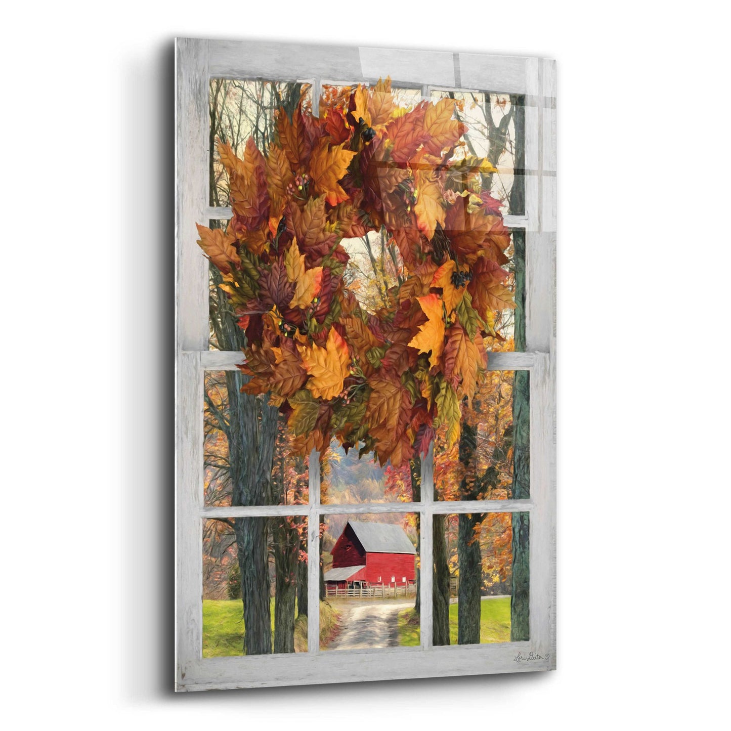 Epic Art 'Fall Window View II' by Lori Deiter Acrylic Glass Wall Art,12x16