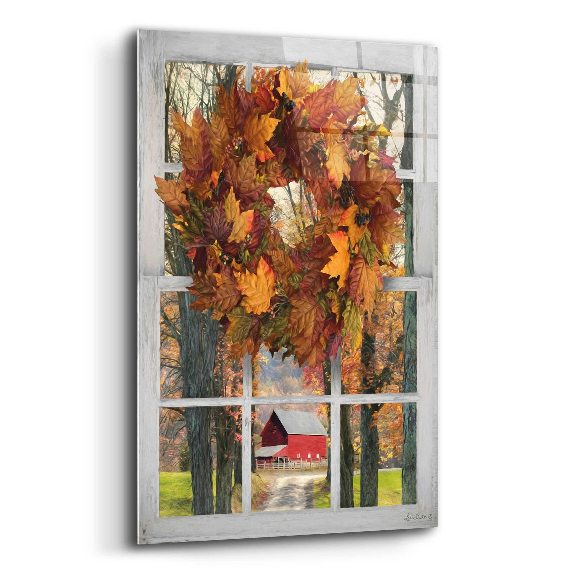 Epic Art 'Fall Window View II' by Lori Deiter Acrylic Glass Wall Art,16x24