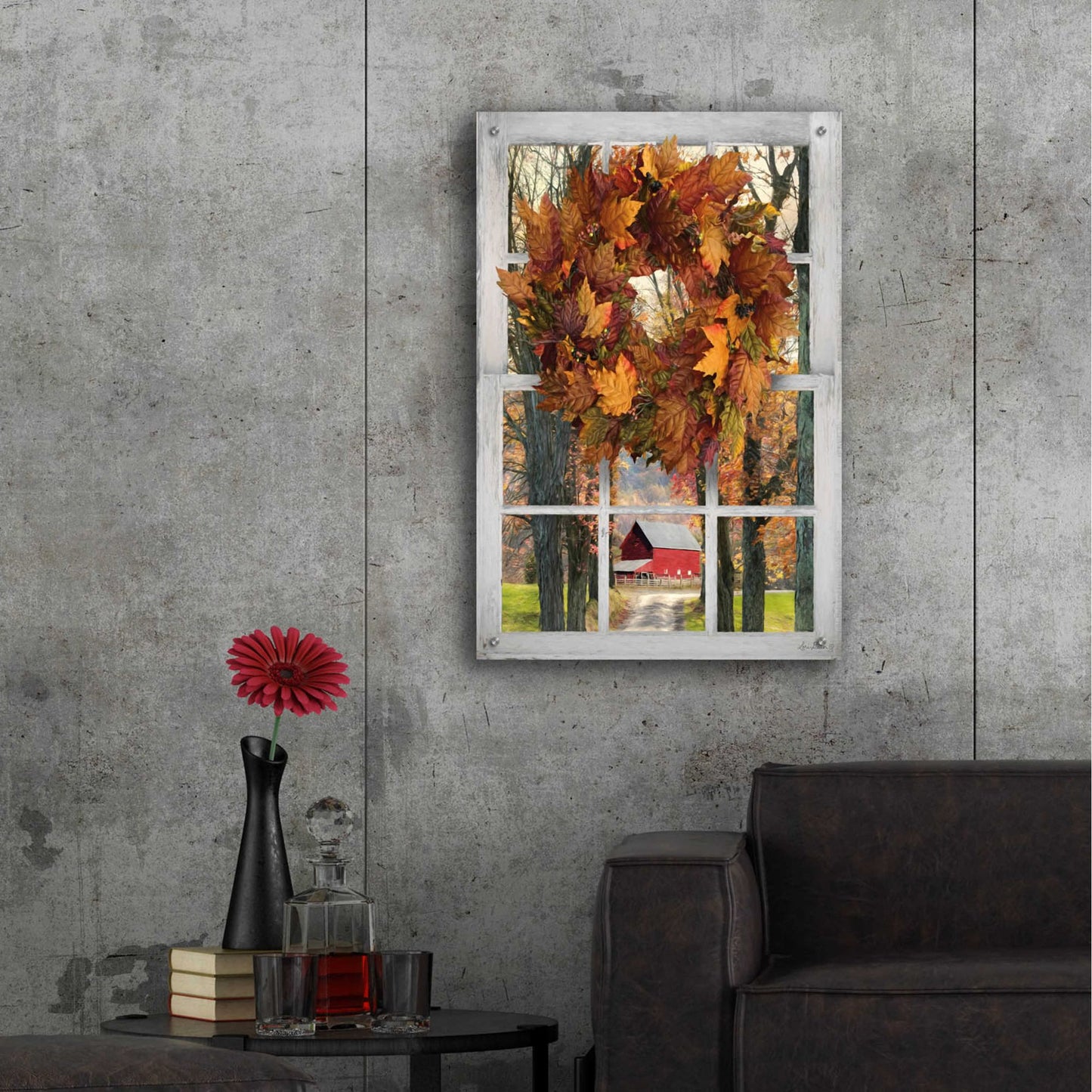 Epic Art 'Fall Window View II' by Lori Deiter Acrylic Glass Wall Art,24x36