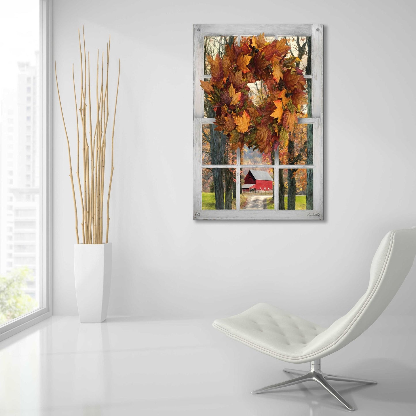 Epic Art 'Fall Window View II' by Lori Deiter Acrylic Glass Wall Art,24x36