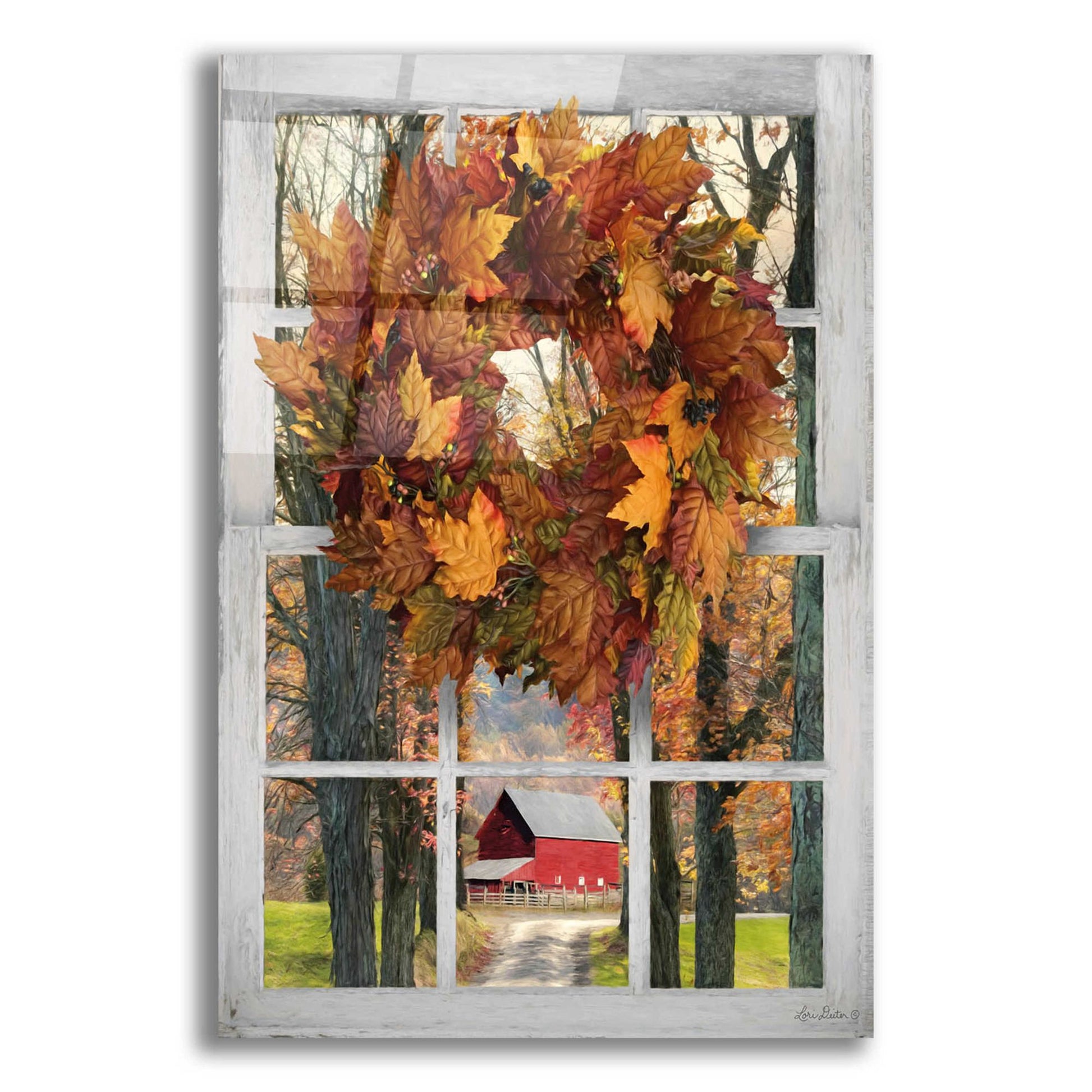 Epic Art 'Fall Window View II' by Lori Deiter Acrylic Glass Wall Art