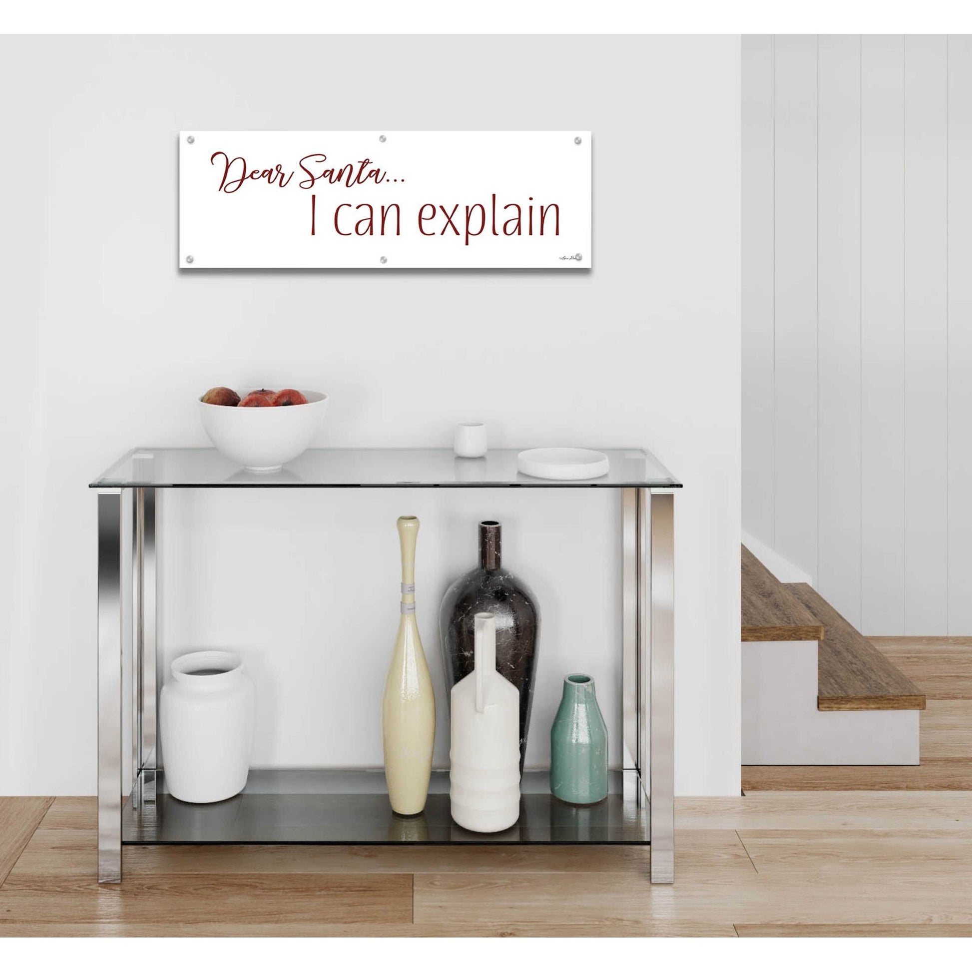 Epic Art 'Dear Santa - I Can Explain' by Lori Deiter Acrylic Glass Wall Art,36x12