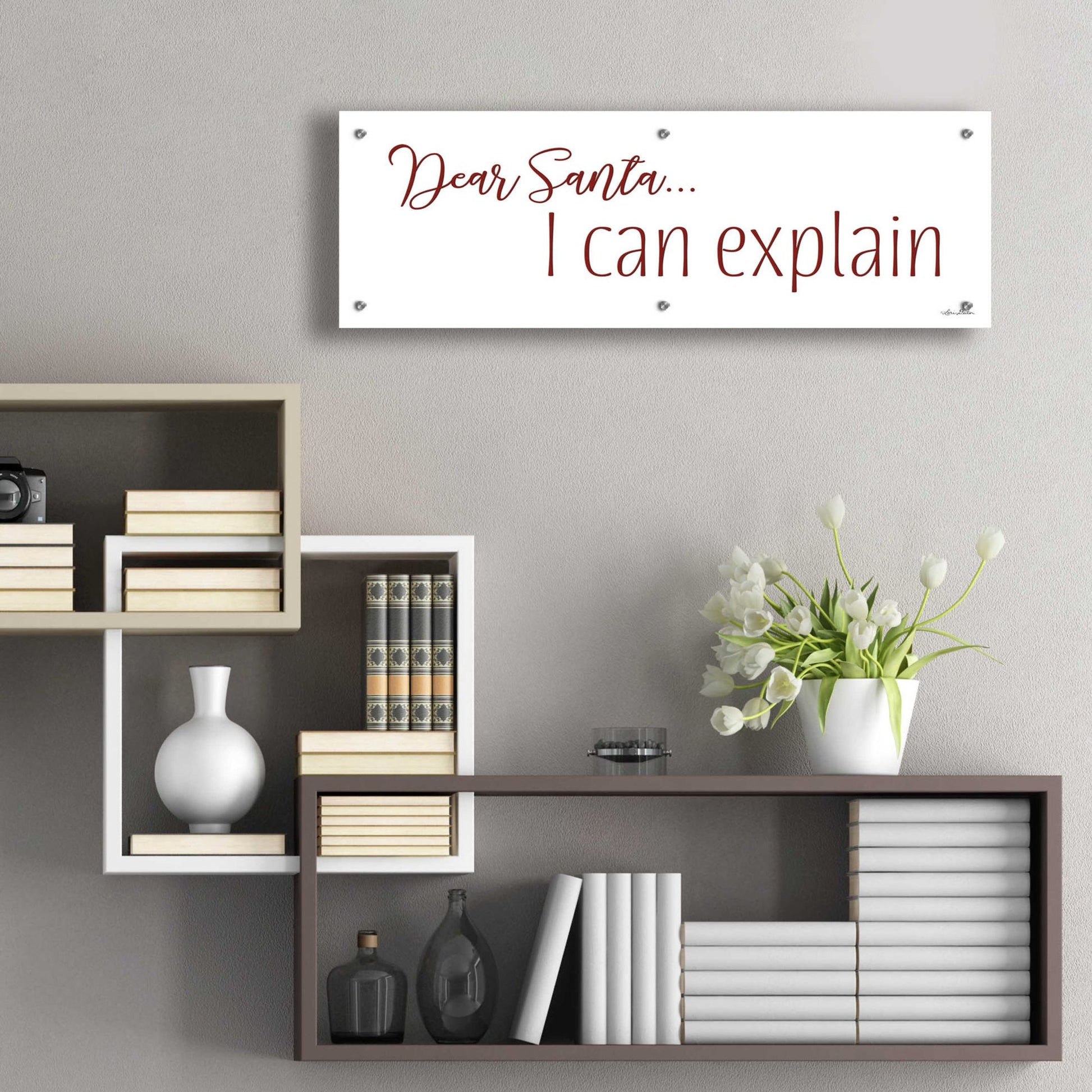 Epic Art 'Dear Santa - I Can Explain' by Lori Deiter Acrylic Glass Wall Art,36x12