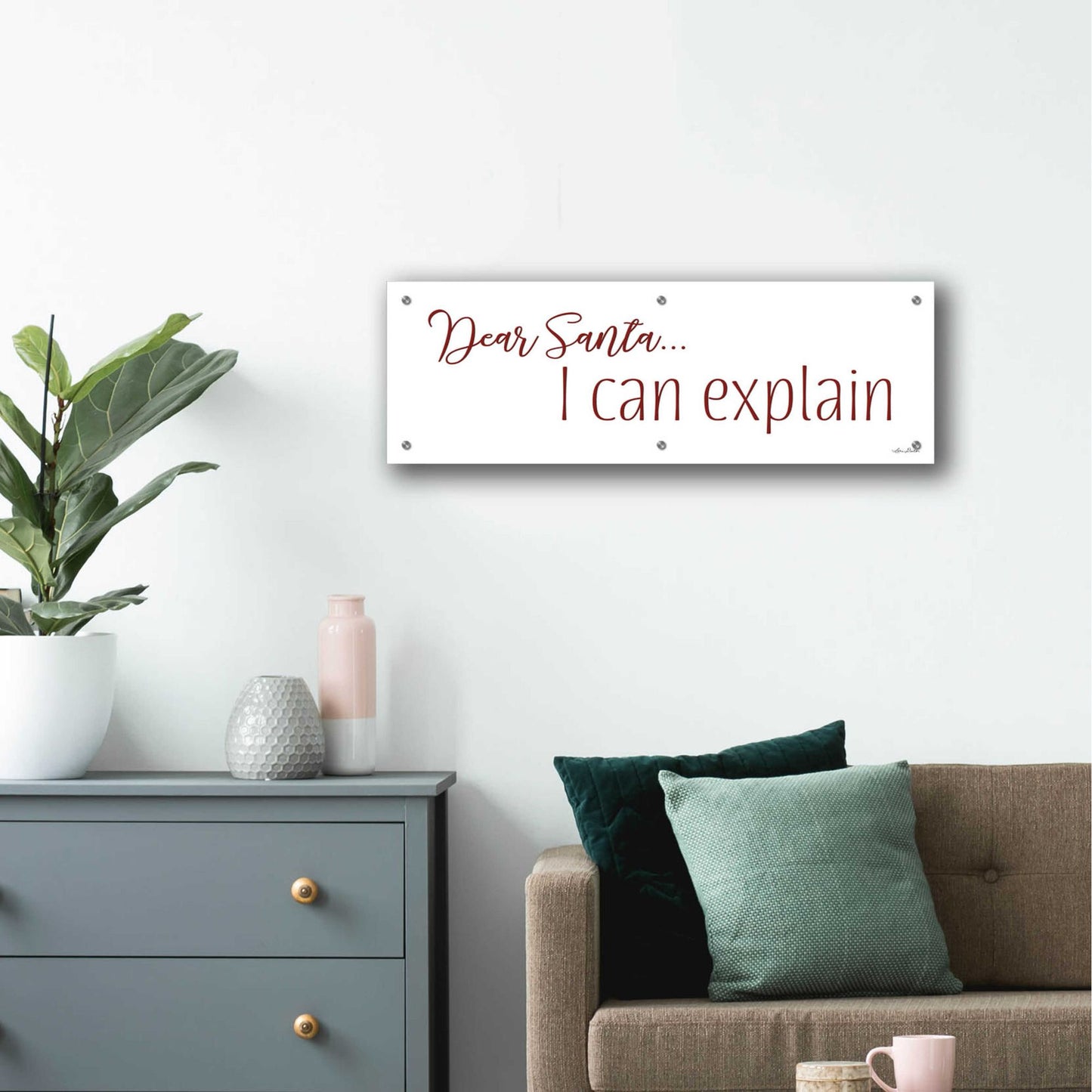 Epic Art 'Dear Santa - I Can Explain' by Lori Deiter Acrylic Glass Wall Art,36x12