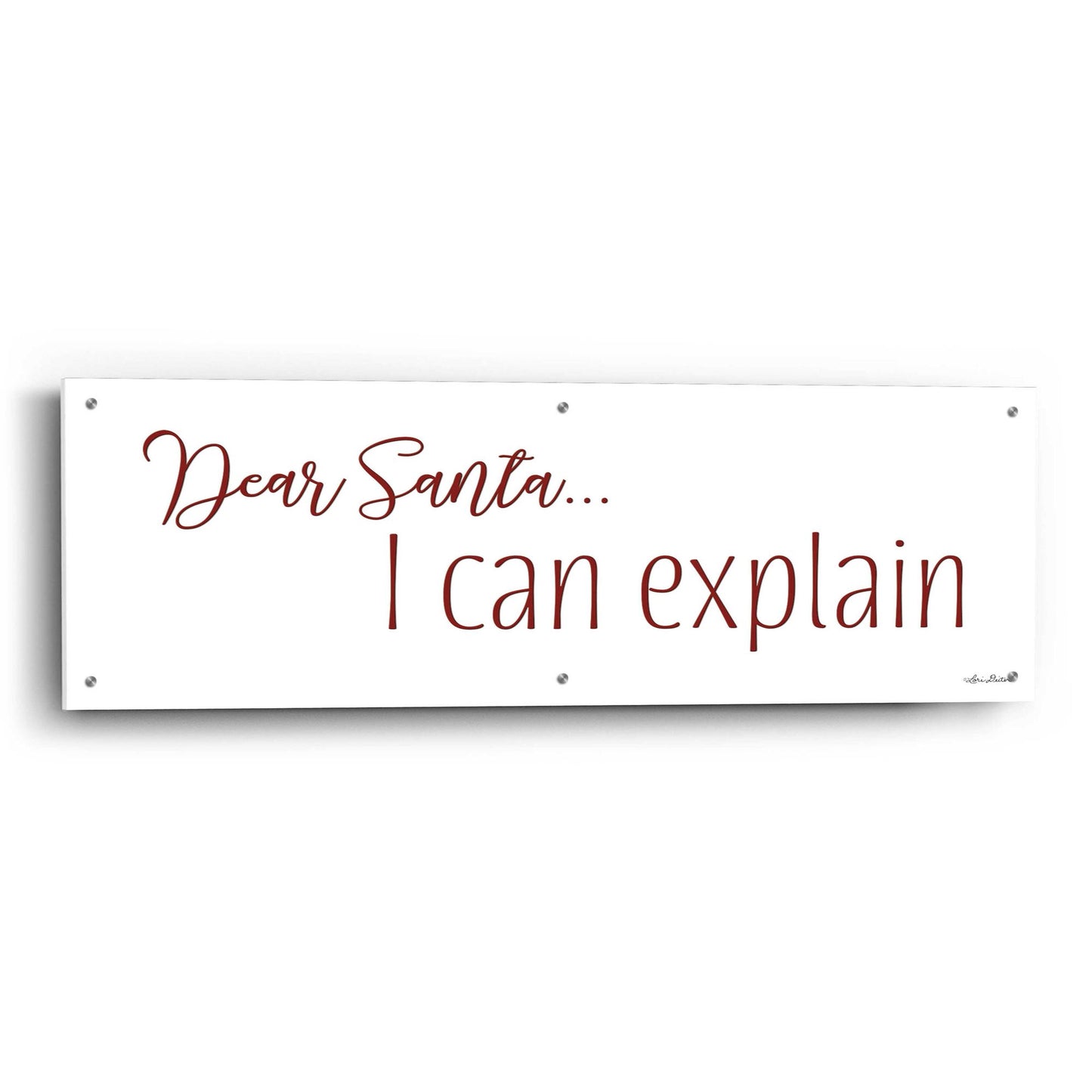 Epic Art 'Dear Santa - I Can Explain' by Lori Deiter Acrylic Glass Wall Art,48x16