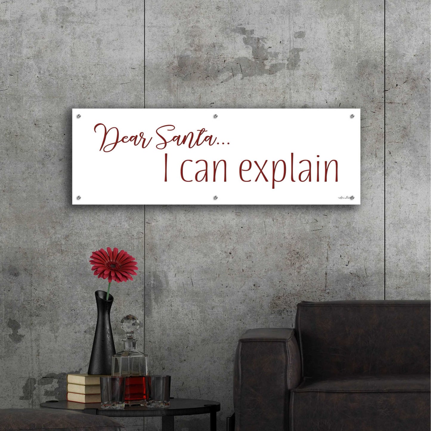 Epic Art 'Dear Santa - I Can Explain' by Lori Deiter Acrylic Glass Wall Art,48x16