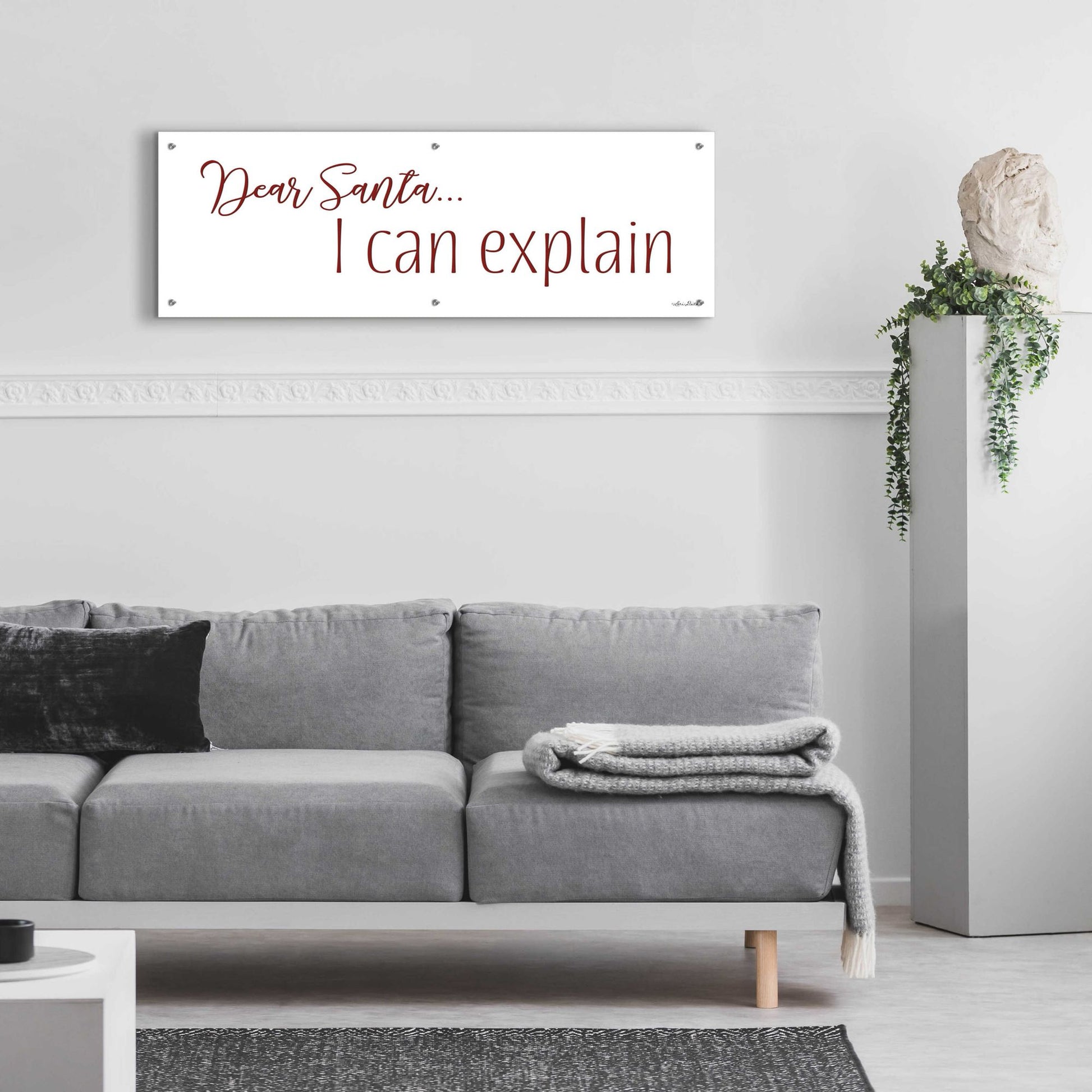 Epic Art 'Dear Santa - I Can Explain' by Lori Deiter Acrylic Glass Wall Art,48x16