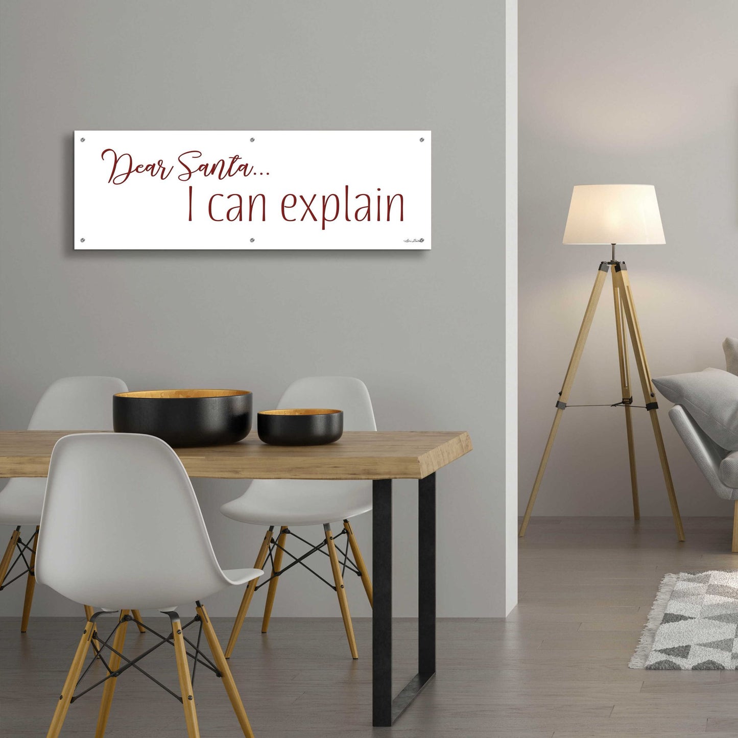 Epic Art 'Dear Santa - I Can Explain' by Lori Deiter Acrylic Glass Wall Art,48x16