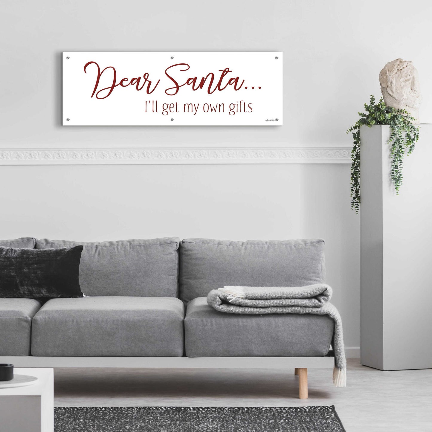 Epic Art 'Dear Santa - I'll Get My Own Gifts' by Lori Deiter Acrylic Glass Wall Art,48x16