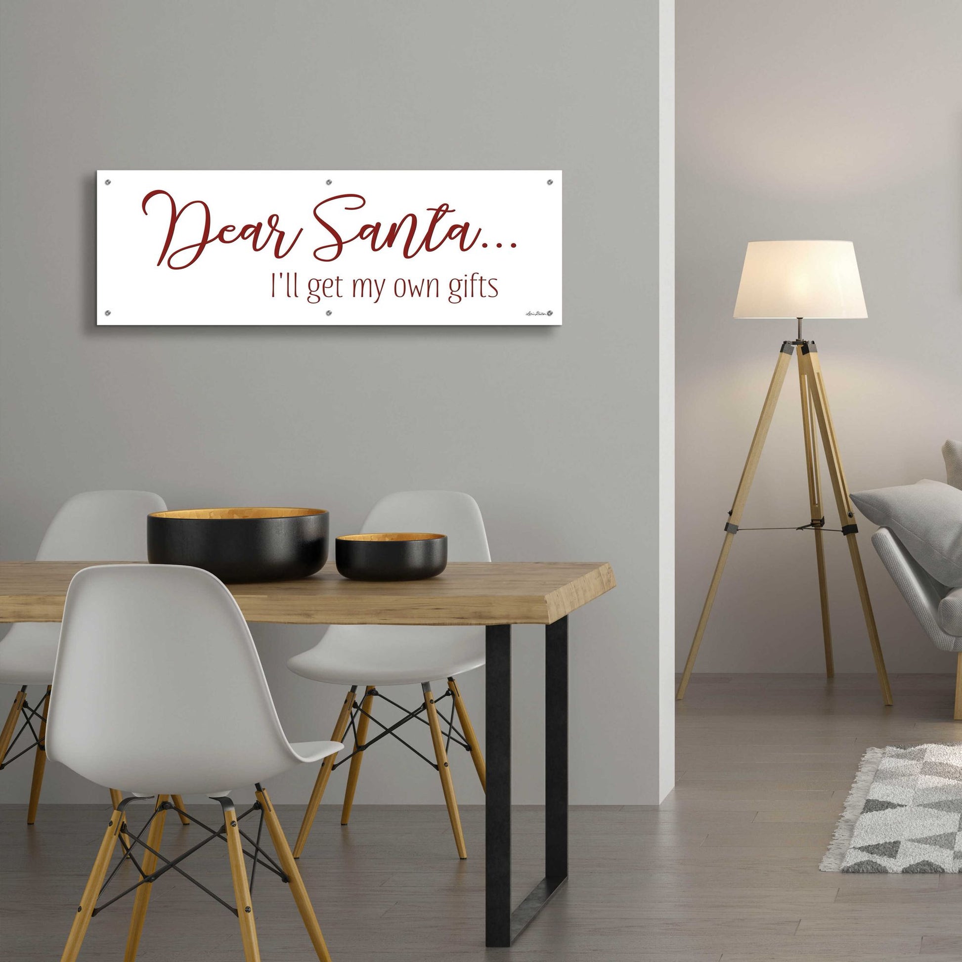 Epic Art 'Dear Santa - I'll Get My Own Gifts' by Lori Deiter Acrylic Glass Wall Art,48x16