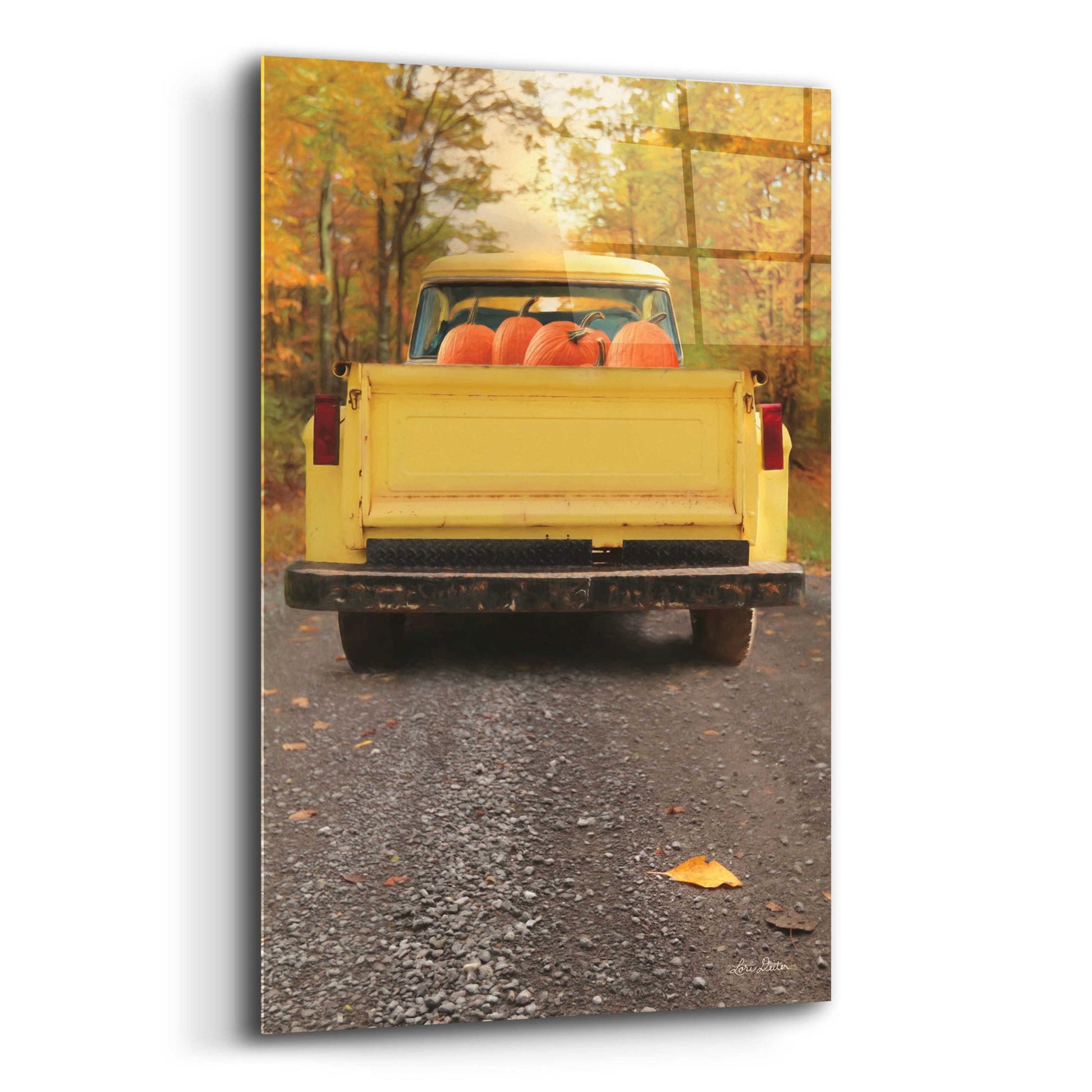 Epic Art 'Yellow Pumpkin Hauler' by Lori Deiter Acrylic Glass Wall Art,12x16