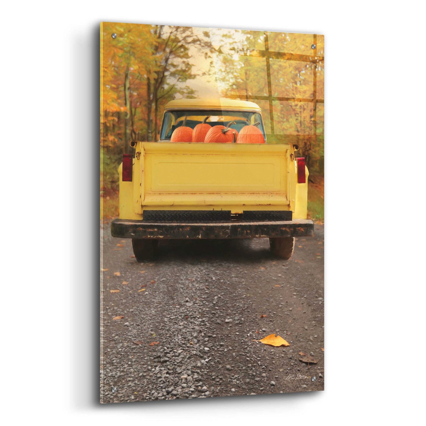 Epic Art 'Yellow Pumpkin Hauler' by Lori Deiter Acrylic Glass Wall Art,24x36