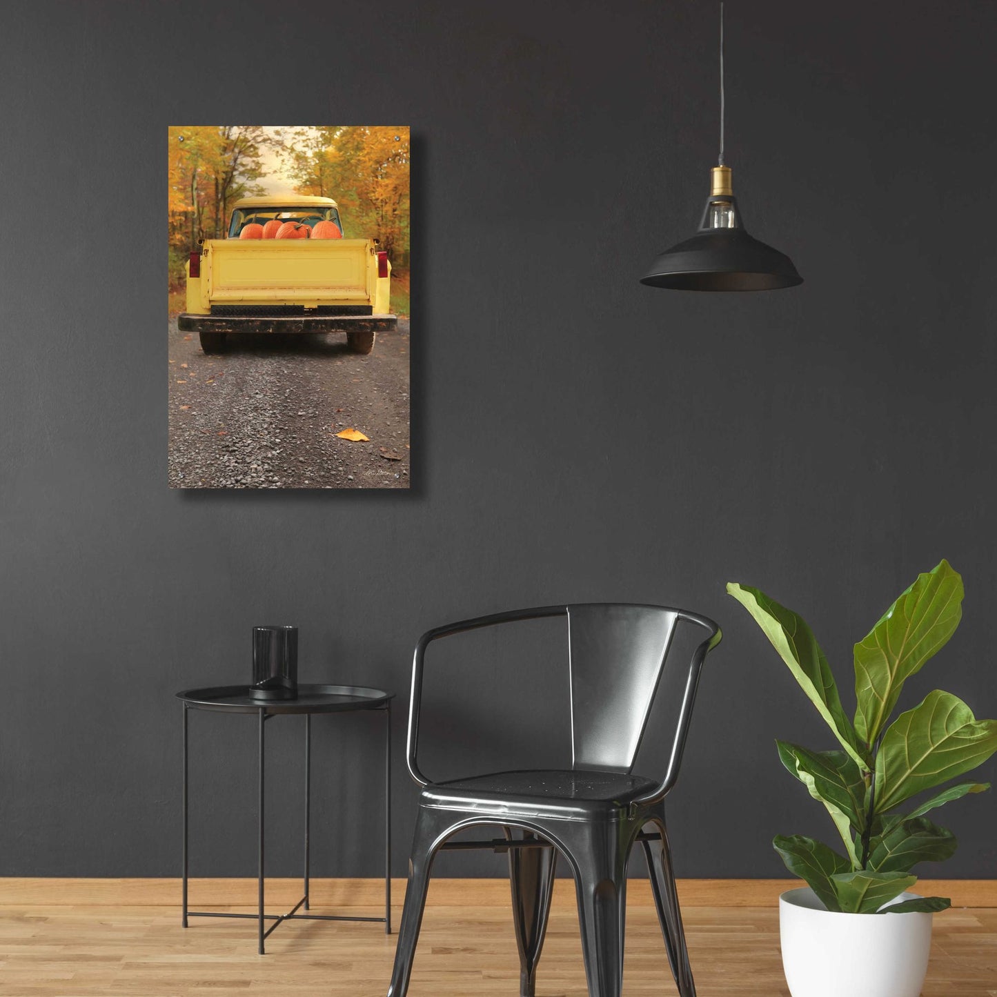 Epic Art 'Yellow Pumpkin Hauler' by Lori Deiter Acrylic Glass Wall Art,24x36