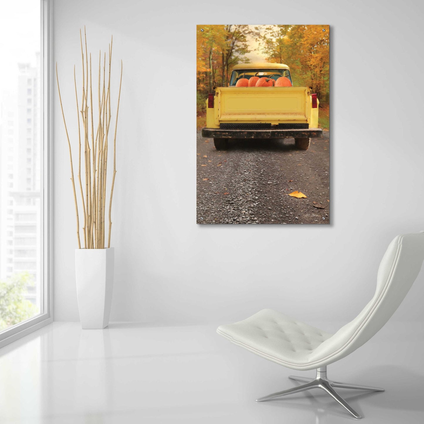 Epic Art 'Yellow Pumpkin Hauler' by Lori Deiter Acrylic Glass Wall Art,24x36