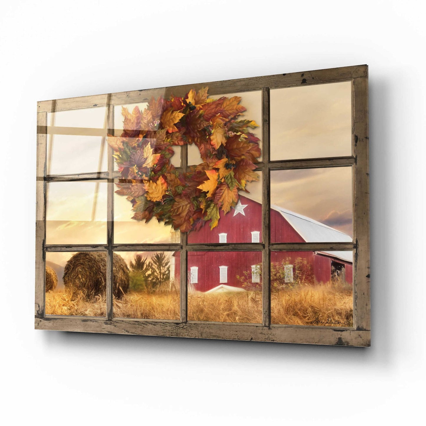 Epic Art 'Fall Window View' by Lori Deiter Acrylic Glass Wall Art,16x12