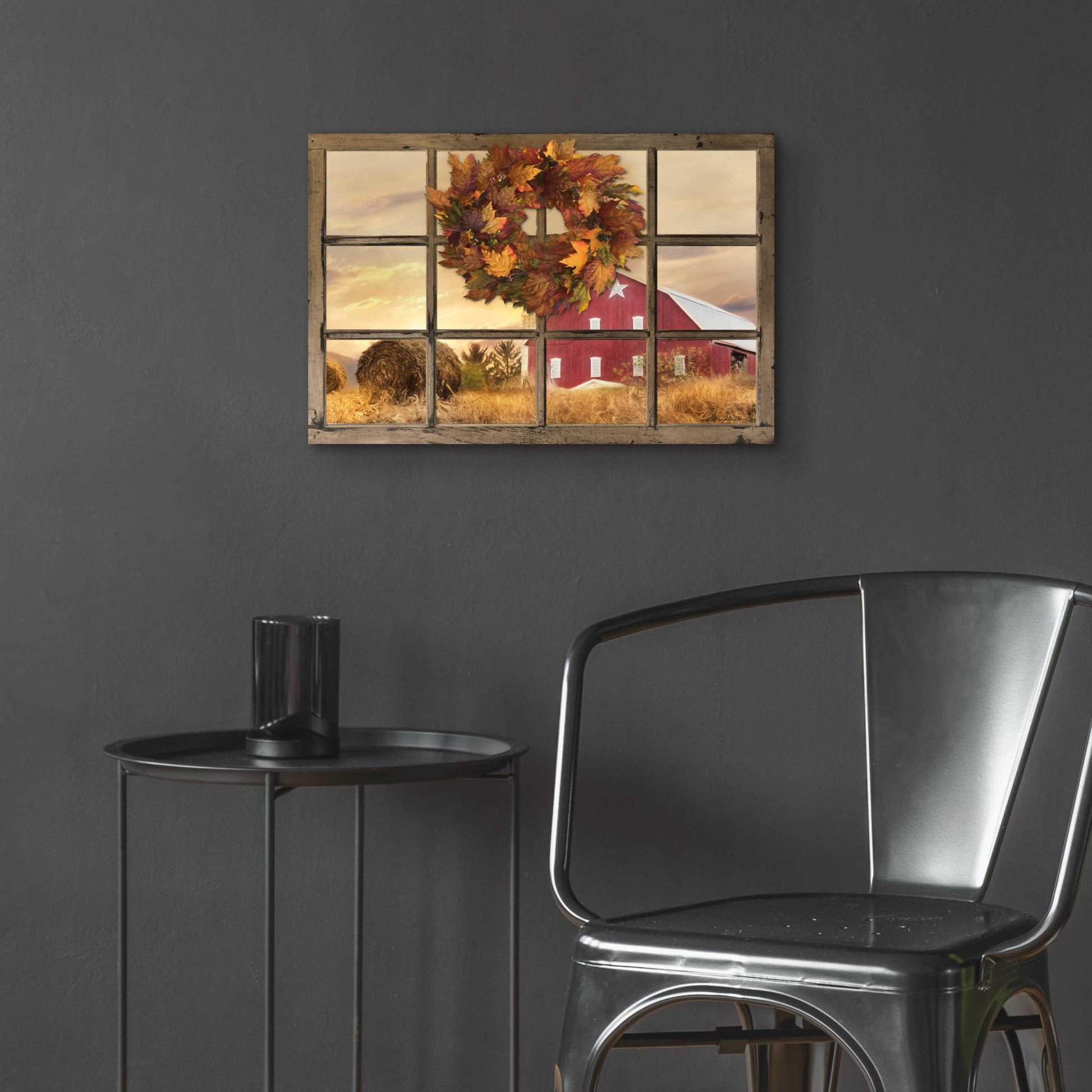 Epic Art 'Fall Window View' by Lori Deiter Acrylic Glass Wall Art,24x16